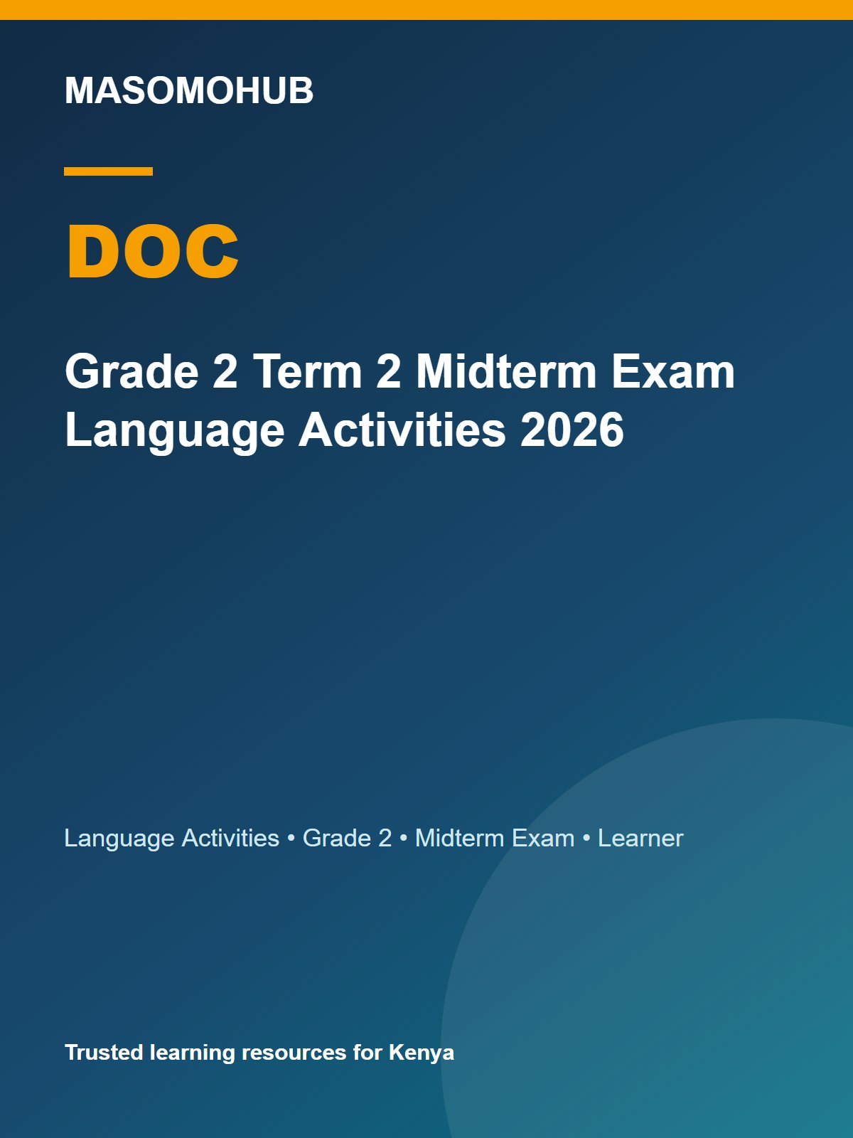 Thumbnail preview of Grade 2 Term 2 Midterm Exam Language Activities 2026