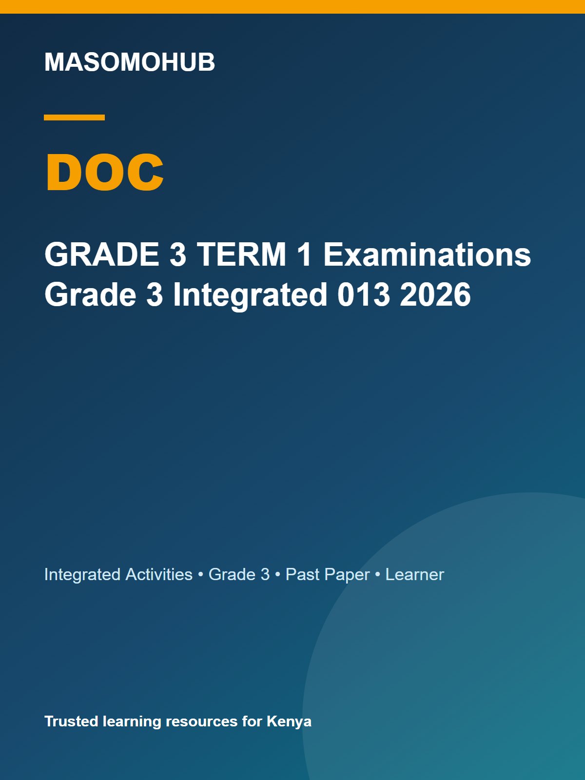 Thumbnail preview of GRADE 3 TERM 1 Examinations Grade 3 Integrated 013 2026