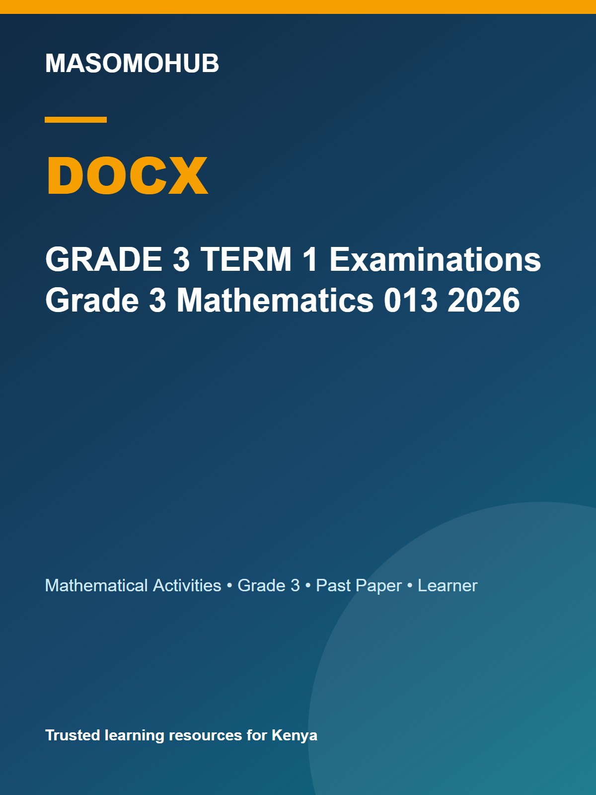Thumbnail preview of GRADE 3 TERM 1 Examinations Grade 3 Mathematics 013 2026