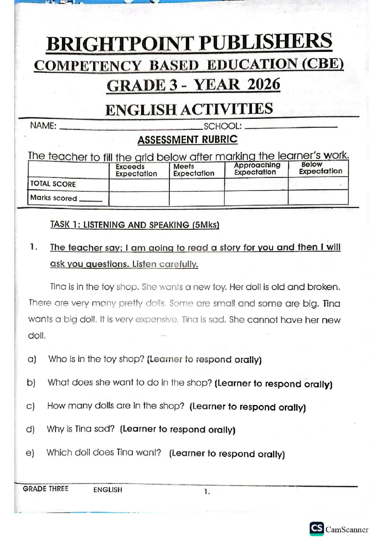 Thumbnail preview of GRADE 3 TERM 2 2026 COMBINED EXANINATION SET 5