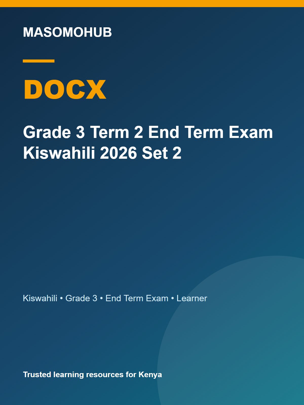 Thumbnail preview of Grade 3 Term 2 End Term Exam Kiswahili 2026 Set 2