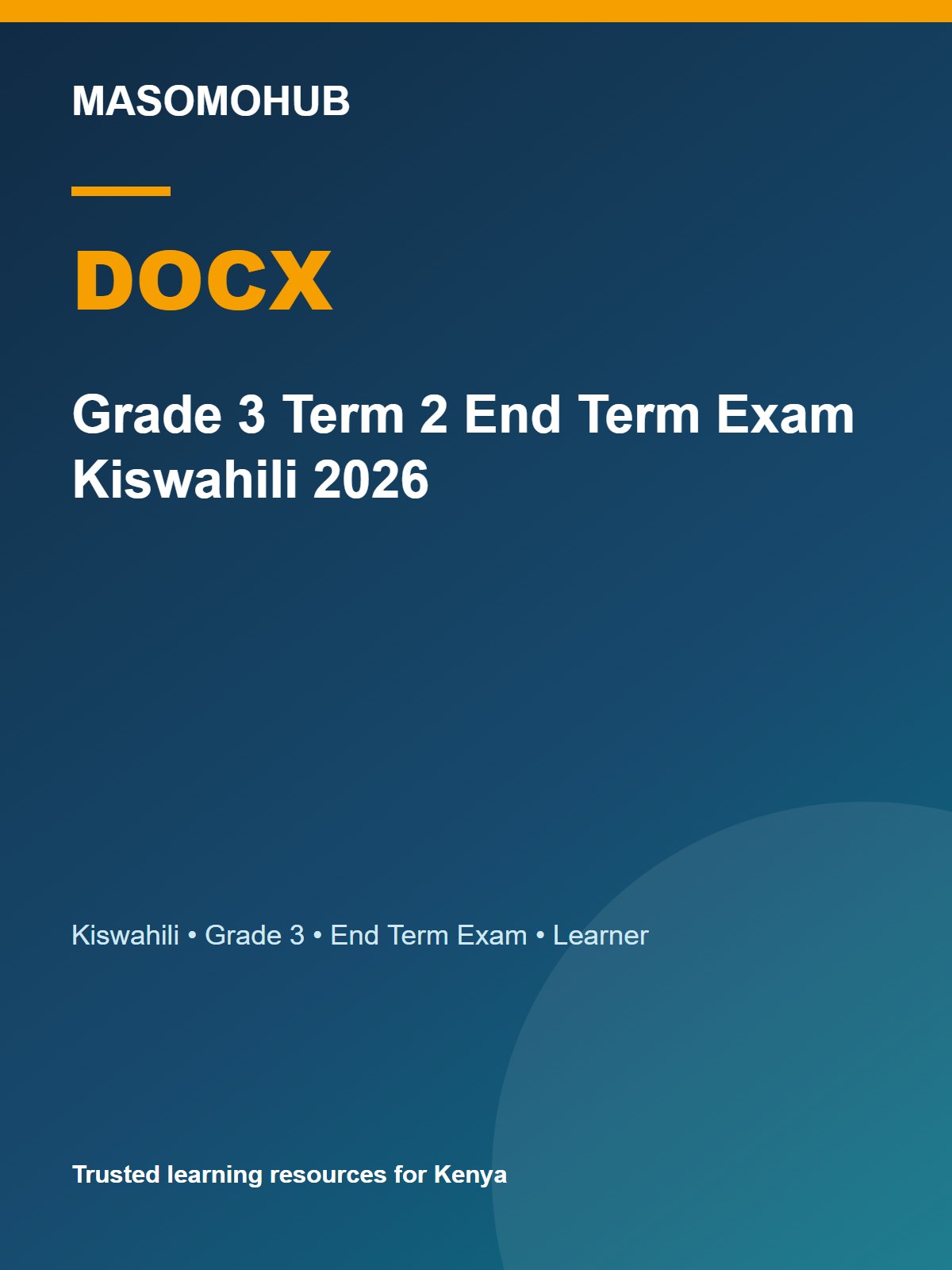 Thumbnail preview of Grade 3 Term 2 End Term Exam Kiswahili 2026