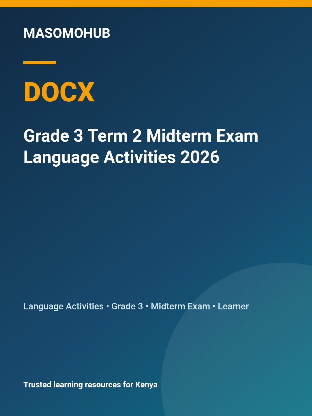 Thumbnail preview of Grade 3 Term 2 Midterm Exam Language Activities 2026
