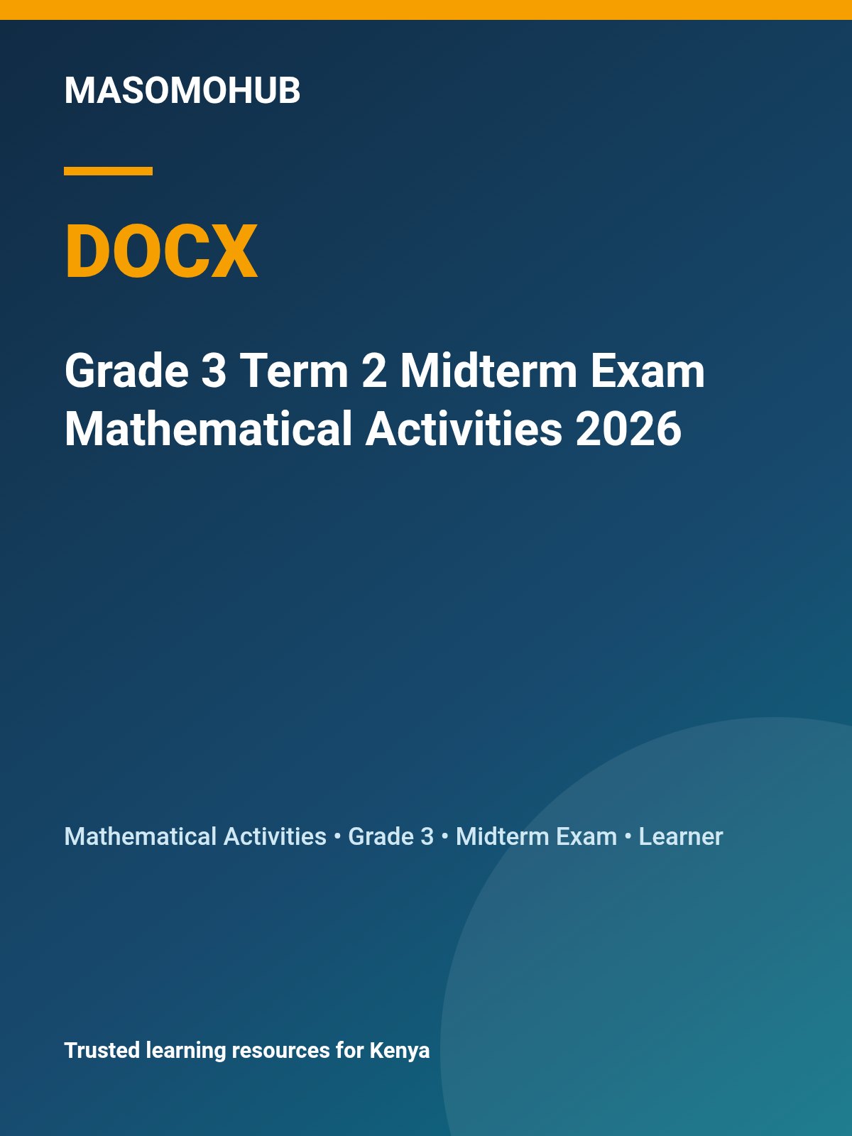 Thumbnail preview of Grade 3 Term 2 Midterm Exam Mathematical Activities 2026