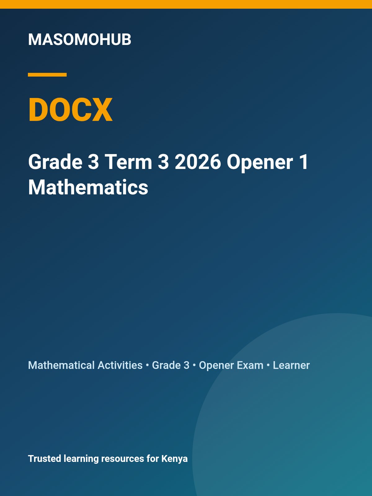 Thumbnail preview of Grade 3 Term 3 2026 Opener 1 Mathematics