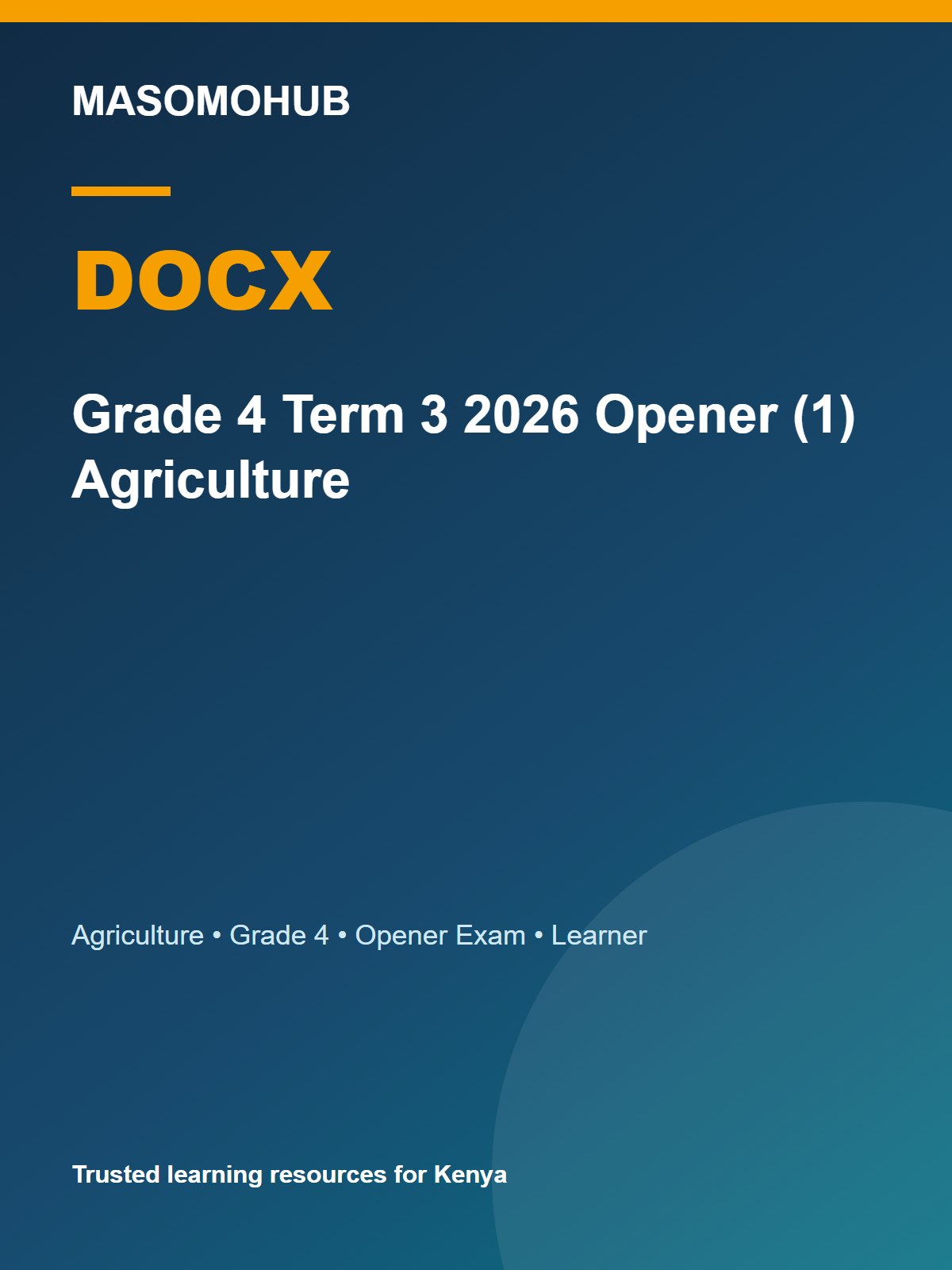 Thumbnail preview of Grade 4 Term 3 2026 Opener (1) Agriculture