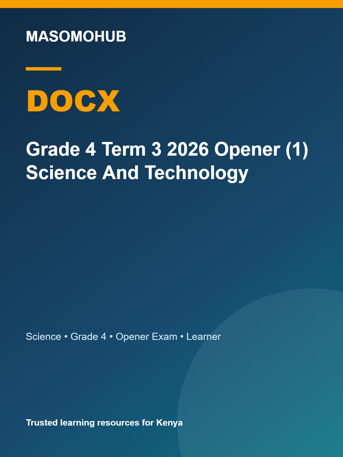 Thumbnail preview of Grade 4 Term 3 2026 Opener (1) Science And Technology