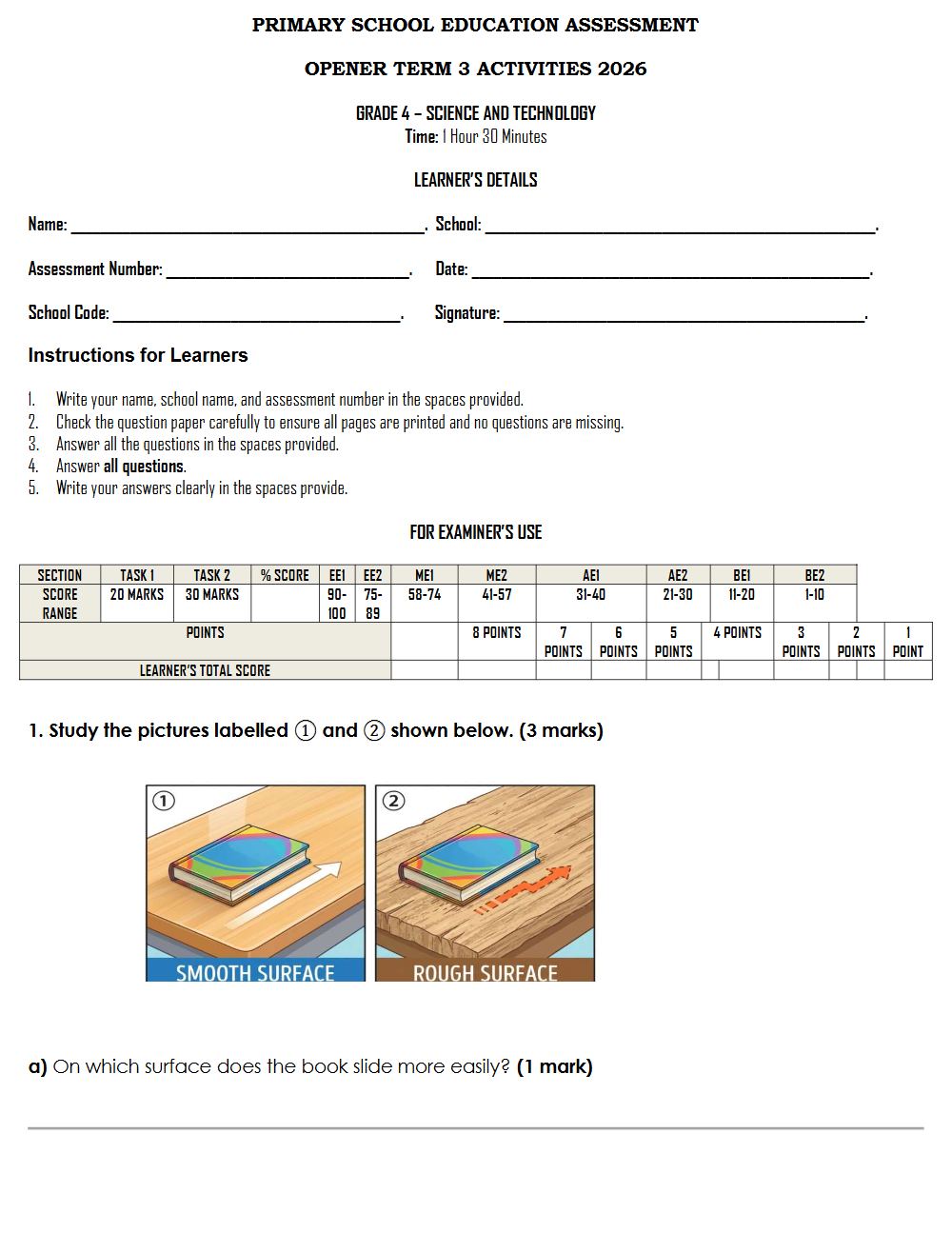 Thumbnail preview of Grade 4 Term 3 2026 Opener Science And Technology