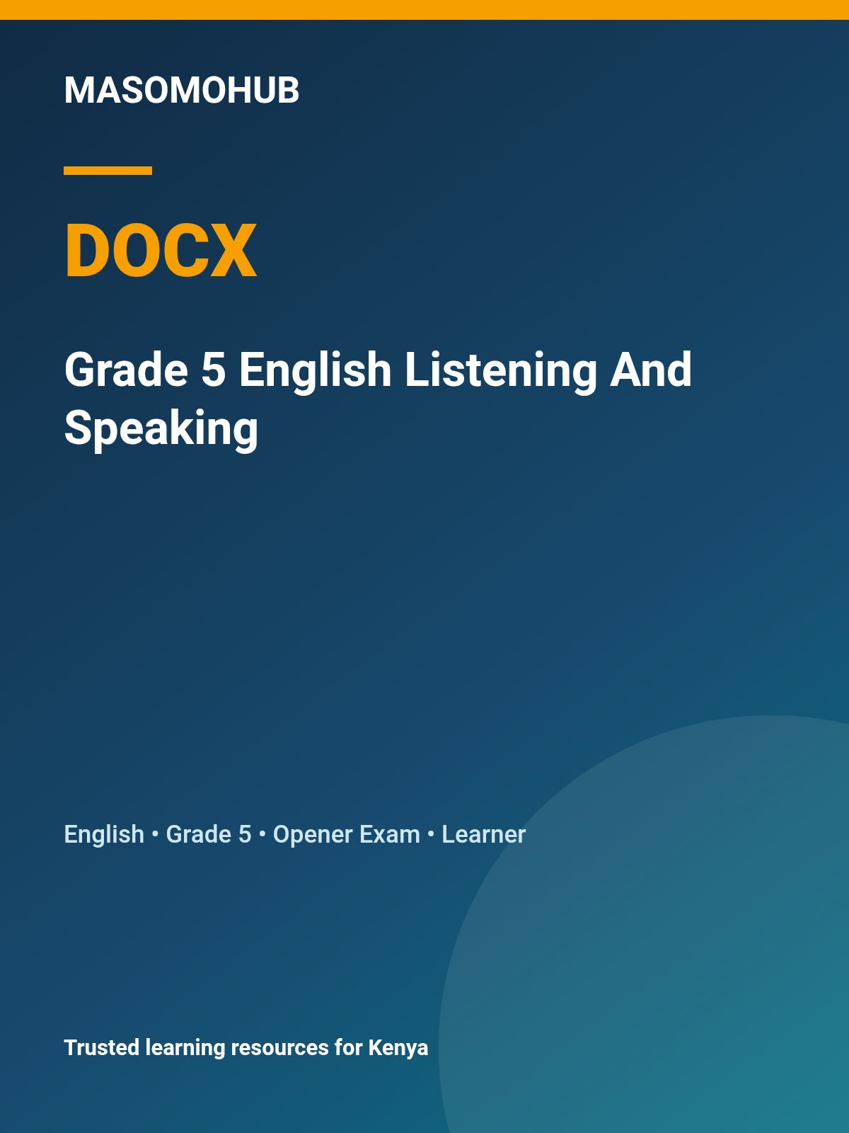 Thumbnail preview of Grade 5 Term 3 2026 English Listening And Speaking
