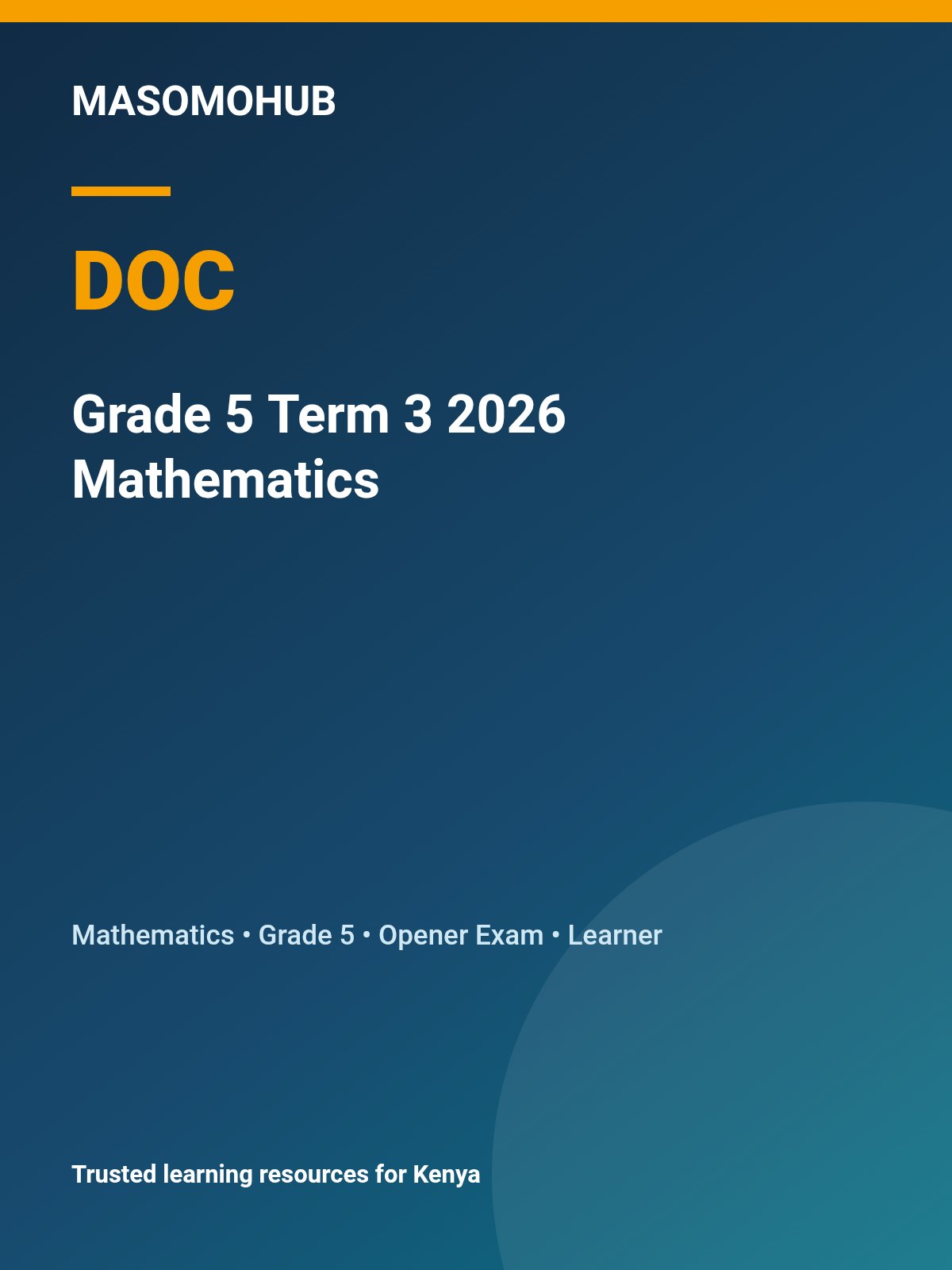 Thumbnail preview of Grade 5 Term 3 2026 Mathematics