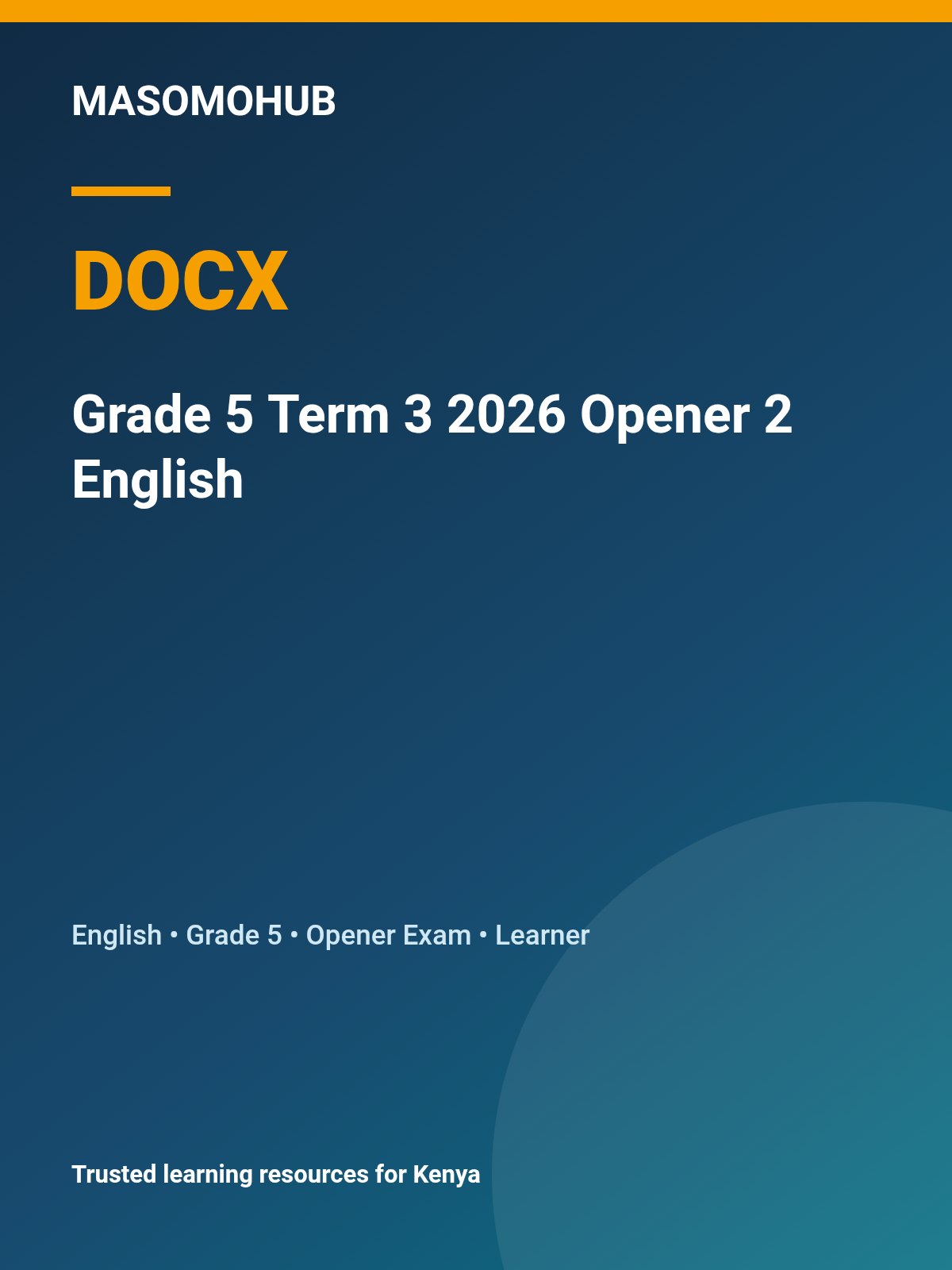 Thumbnail preview of Grade 5 Term 3 2026 Opener 2 English