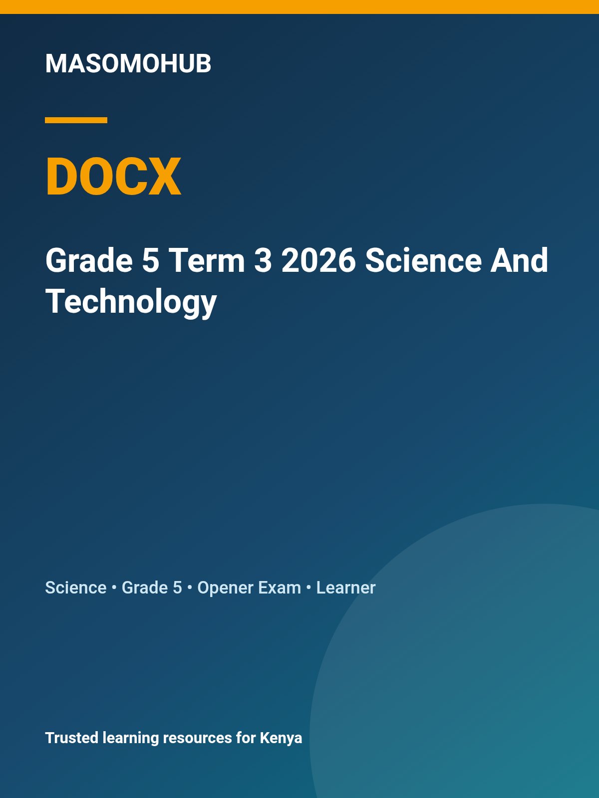 Thumbnail preview of Grade 5 Term 3 2026 Science And Technology