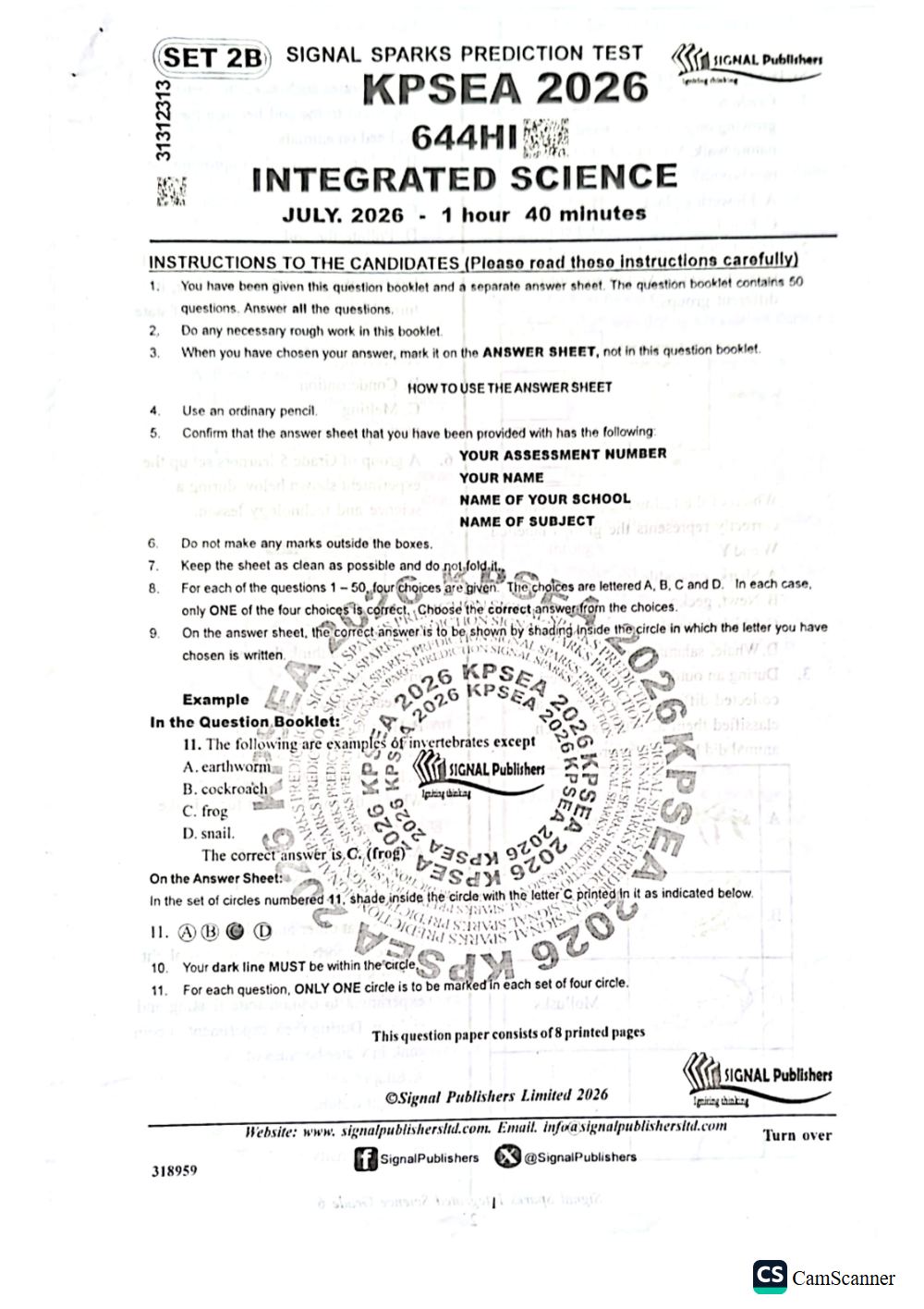 Thumbnail preview of Grade 6 2026 KPSEA Prediction Science & Agriculture