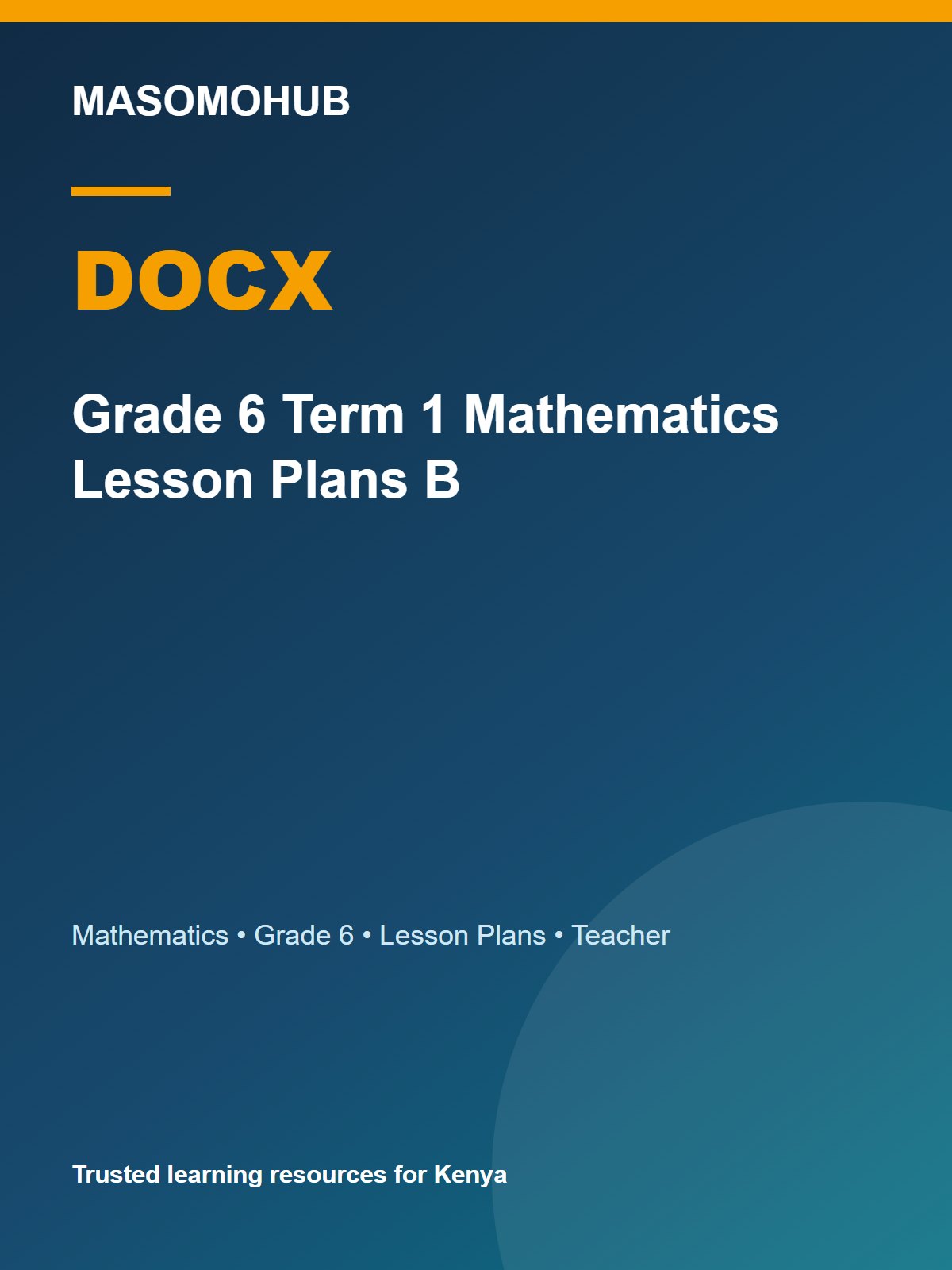 Thumbnail preview of Grade 6 Term 1 Mathematics Lesson Plans B