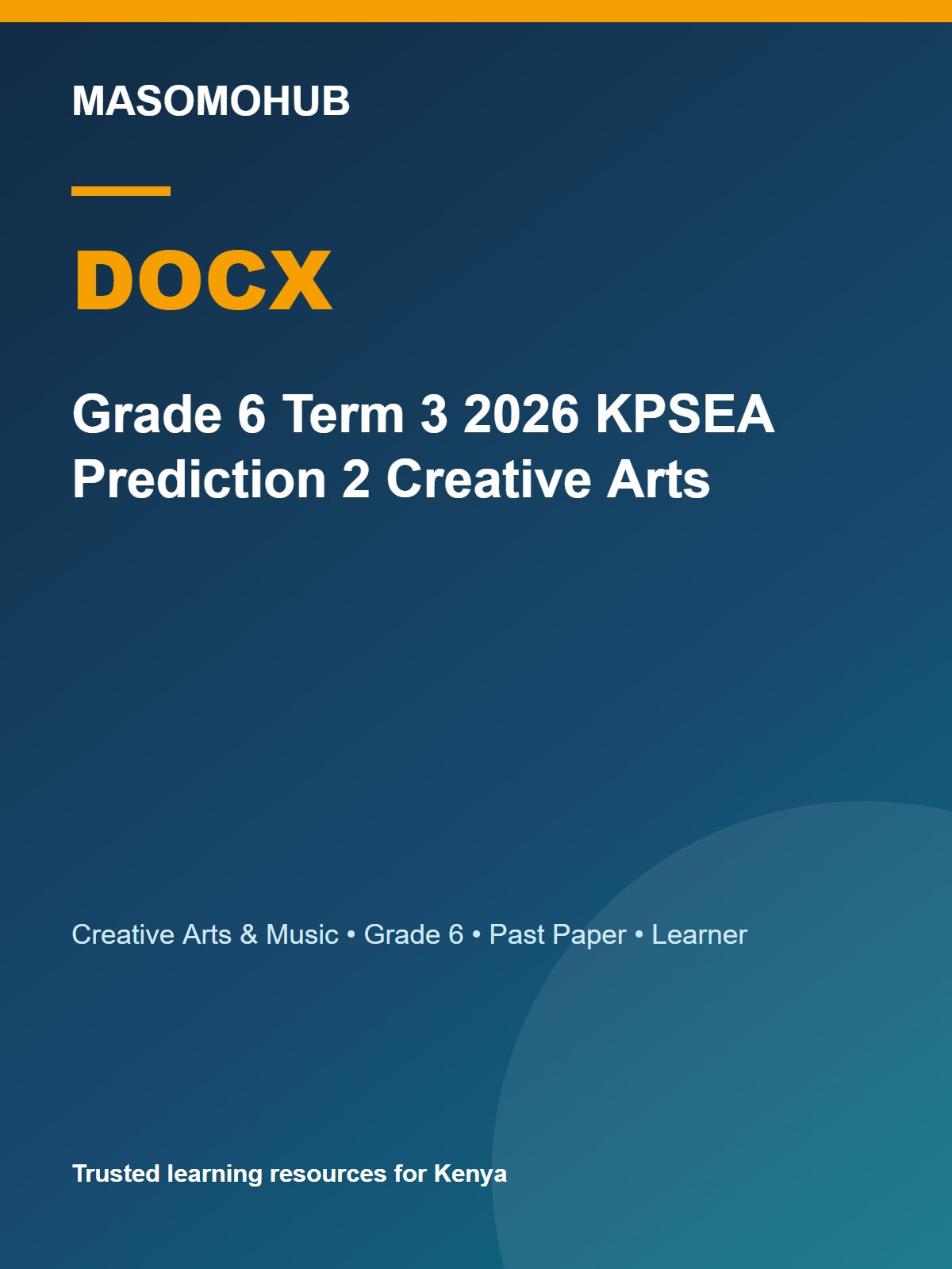 Thumbnail preview of Grade 6 Term 3 2026 KPSEA Prediction 2 Creative Arts