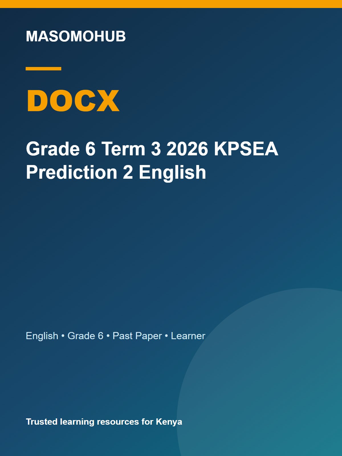 Thumbnail preview of Grade 6 Term 3 2026 KPSEA Prediction 2 English