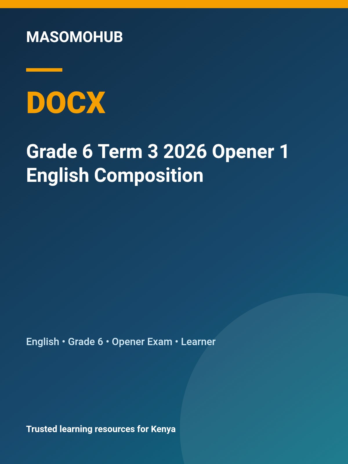 Thumbnail preview of Grade 6 Term 3 2026 Opener 1 English Composition