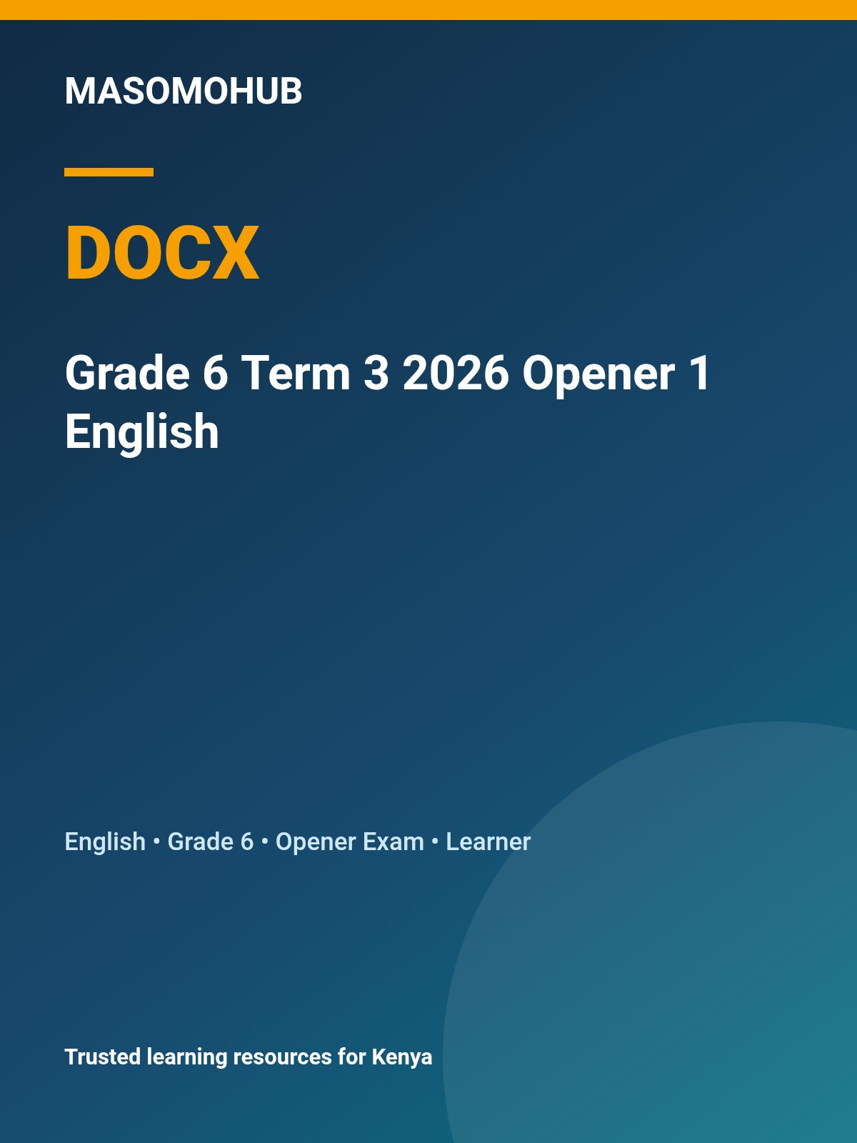 Thumbnail preview of Grade 6 Term 3 2026 Opener 1 English