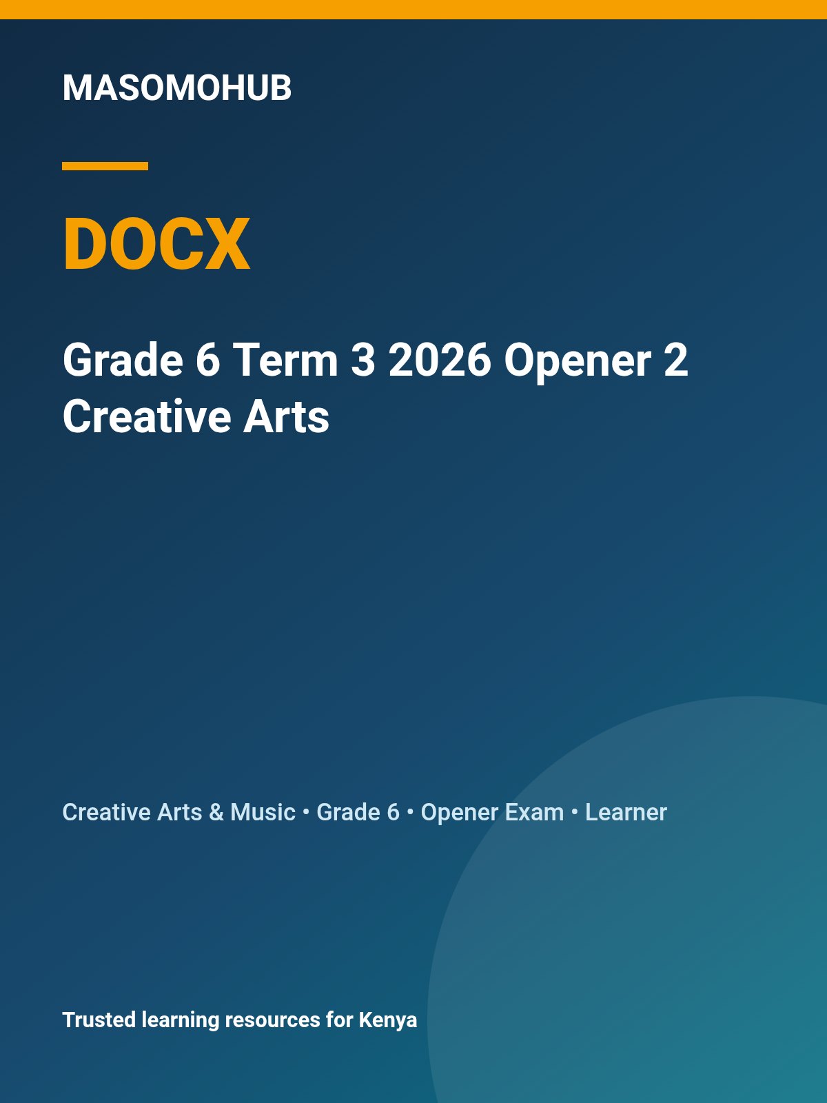Thumbnail preview of Grade 6 Term 3 2026 Opener 2 Creative Arts