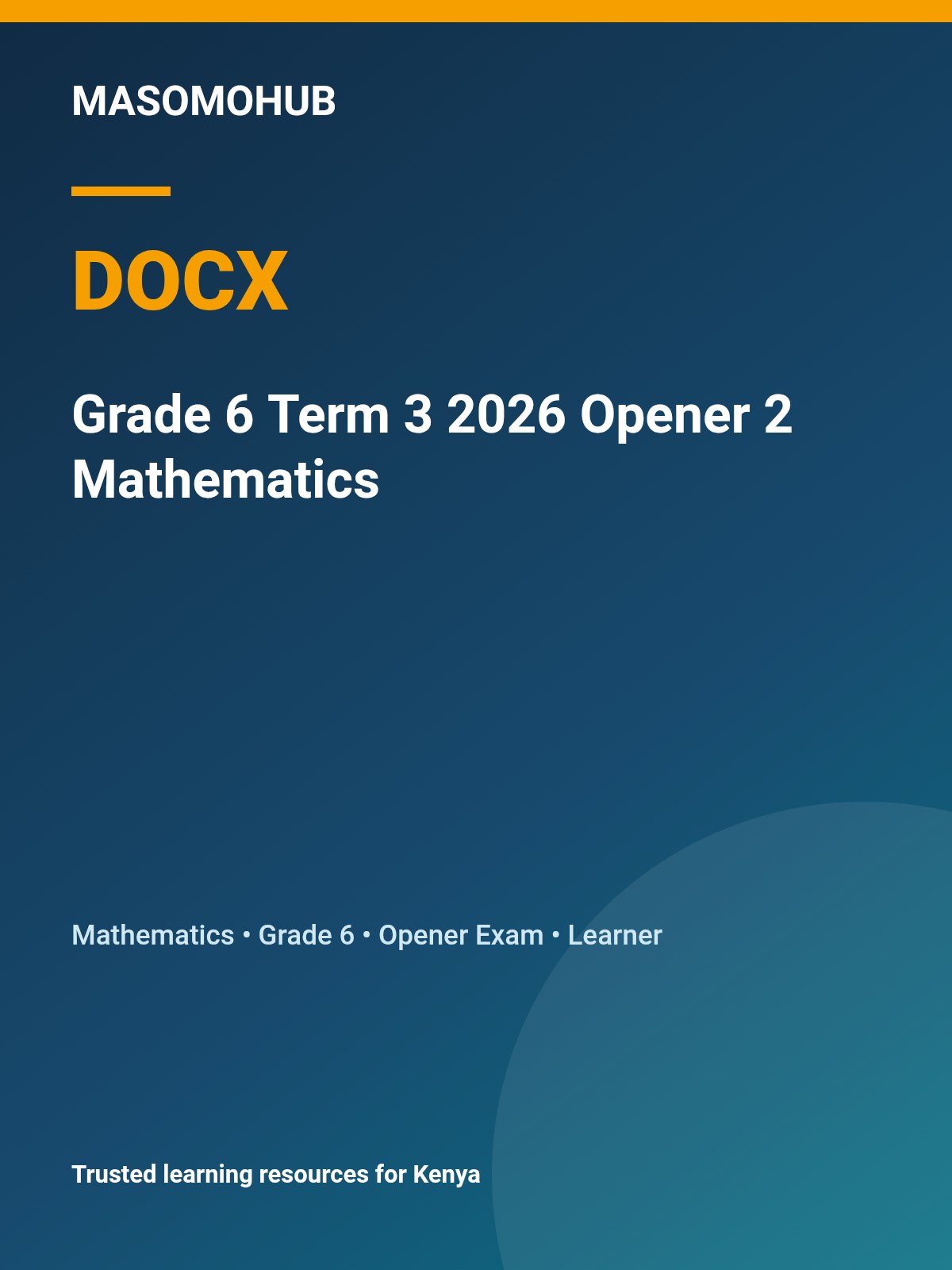 Thumbnail preview of Grade 6 Term 3 2026 Opener 2 Mathematics