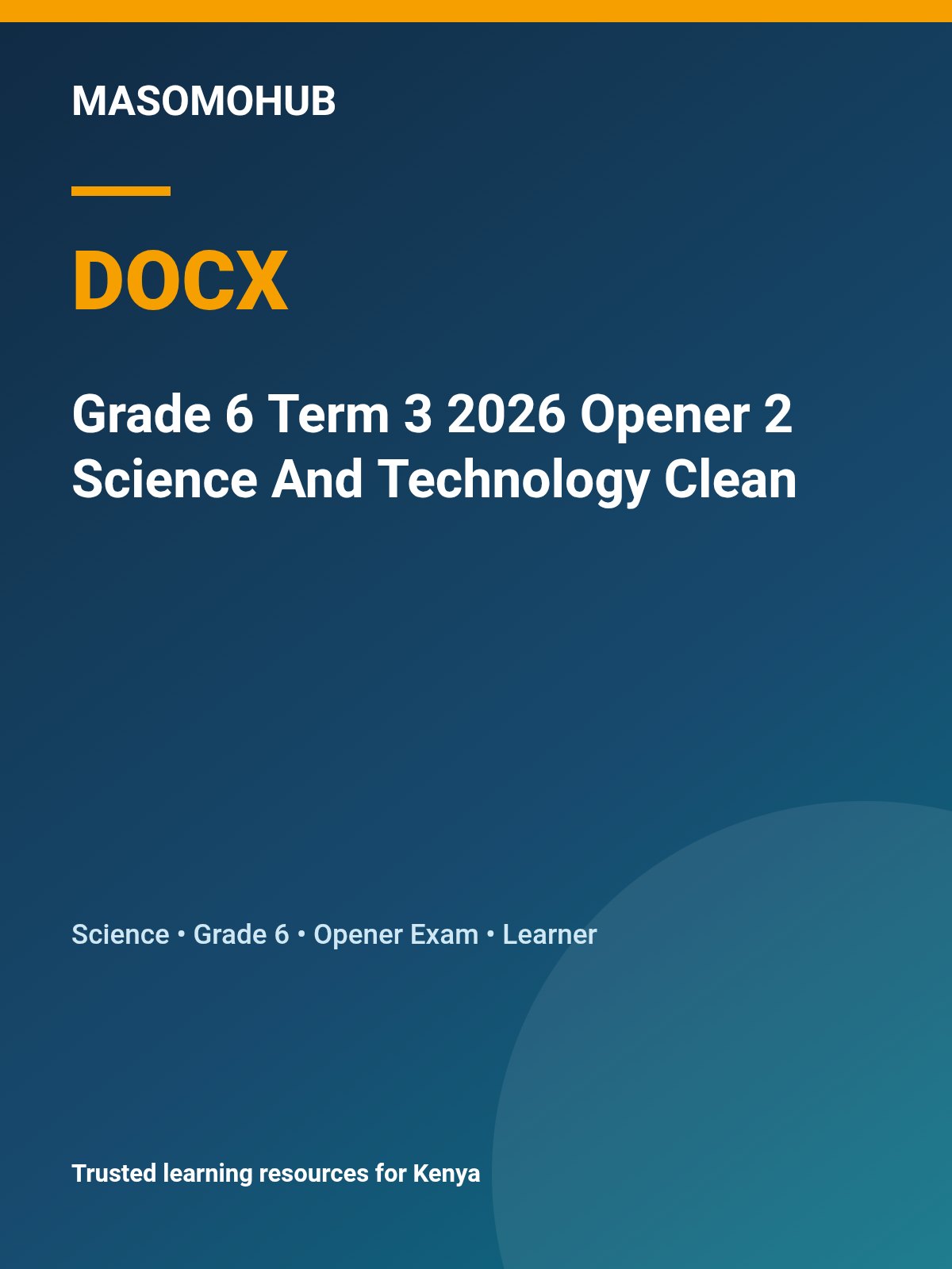 Thumbnail preview of Grade 6 Term 3 2026 Opener 2  Science And Technology Clean