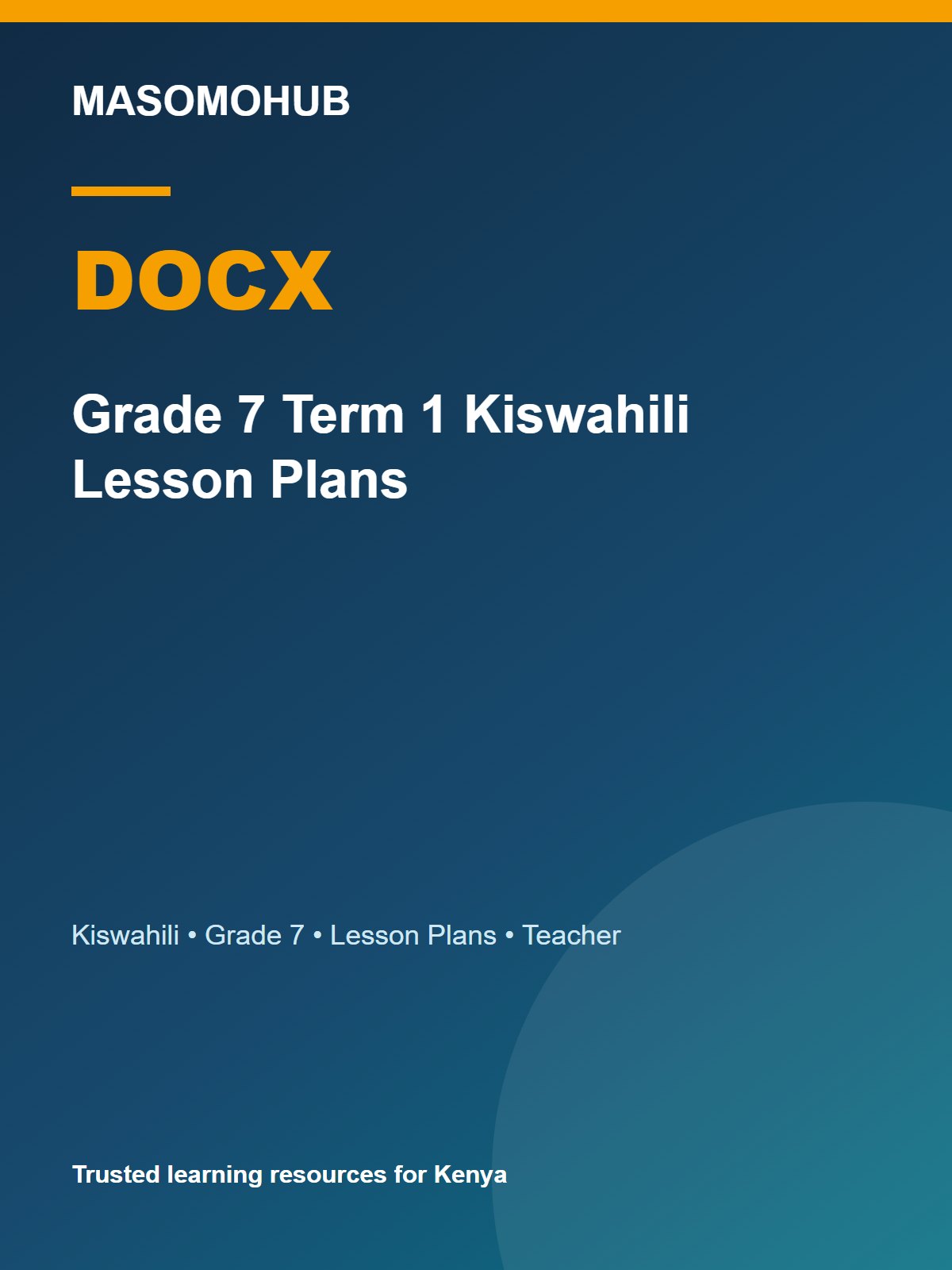 Thumbnail preview of Grade 7 Term 1 Kiswahili Lesson Plans