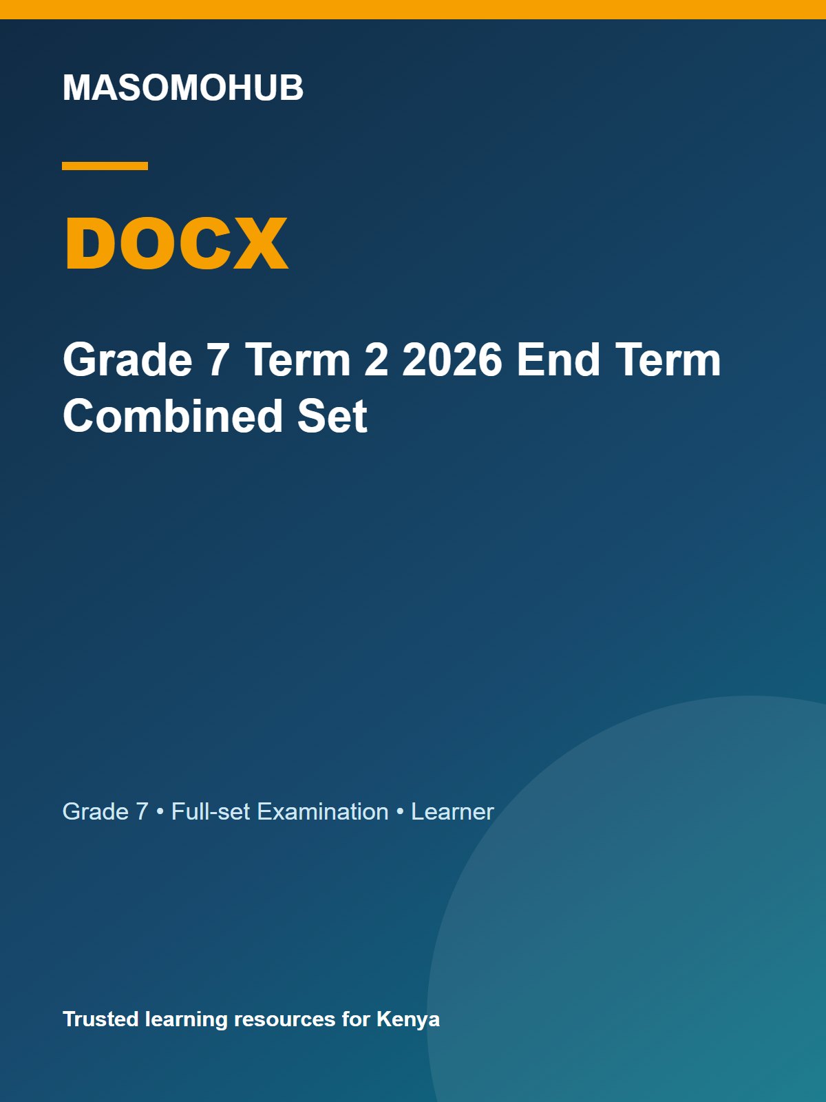 Thumbnail preview of Grade 7 Term 2 2026 End Term Combined Set