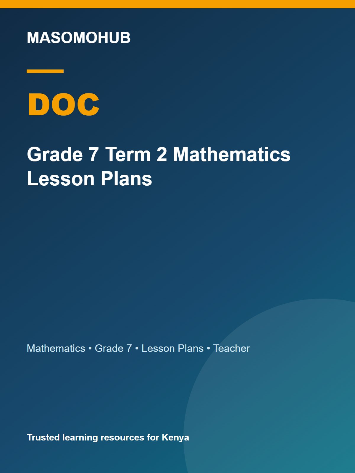 Thumbnail preview of Grade 7 Term 2 Mathematics Lesson Plans