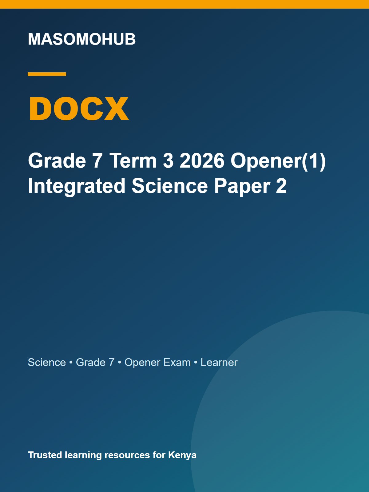 Thumbnail preview of Grade 7 Term 3 2026 Opener(1) Integrated Science Paper 2