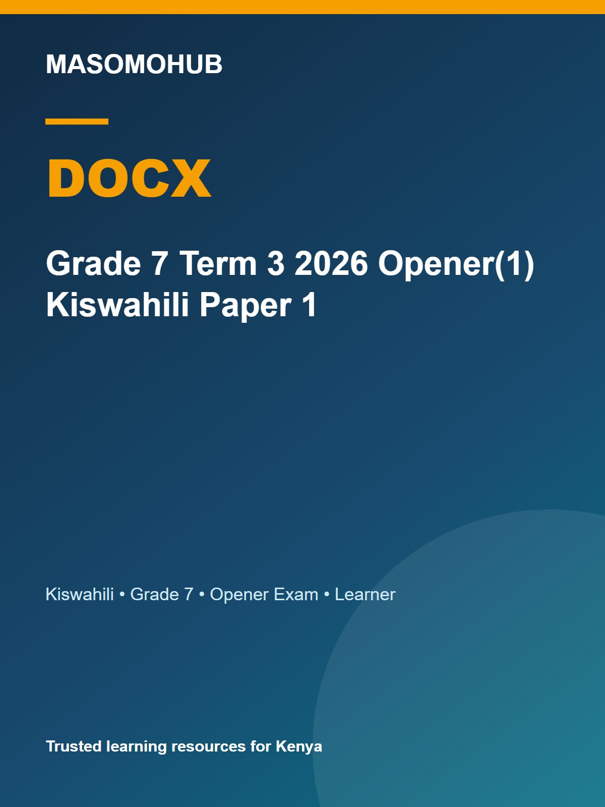 Thumbnail preview of Grade 7 Term 3 2026 Opener(1) Kiswahili Paper 1