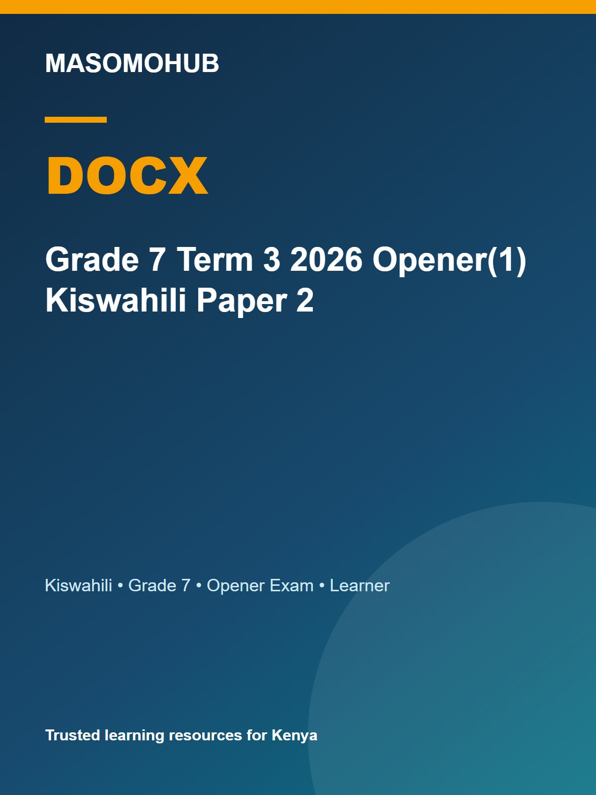 Thumbnail preview of Grade 7 Term 3 2026 Opener(1) Kiswahili Paper 2