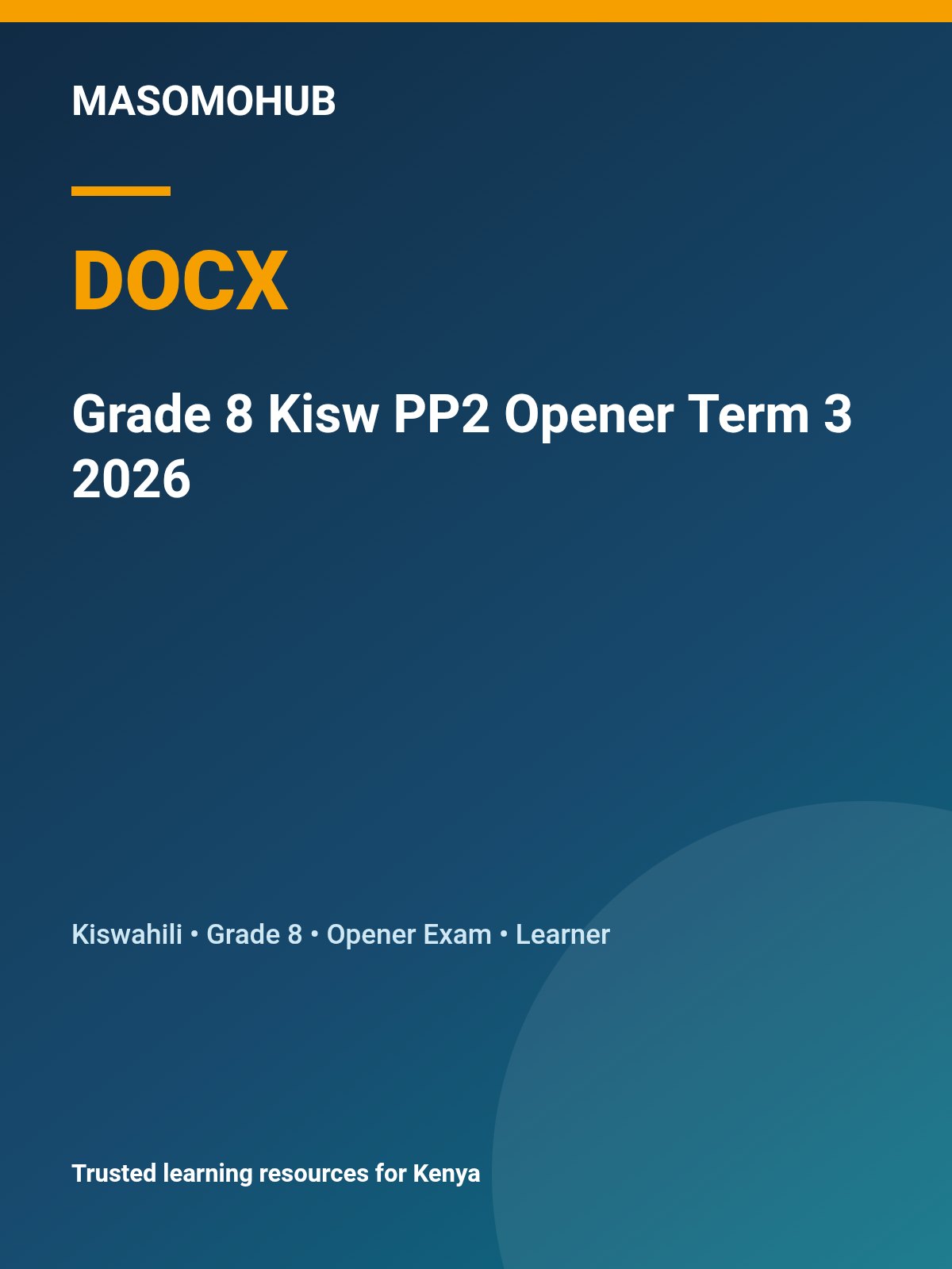 Thumbnail preview of Grade 8 Kisw PP2 Opener Term 3 2026