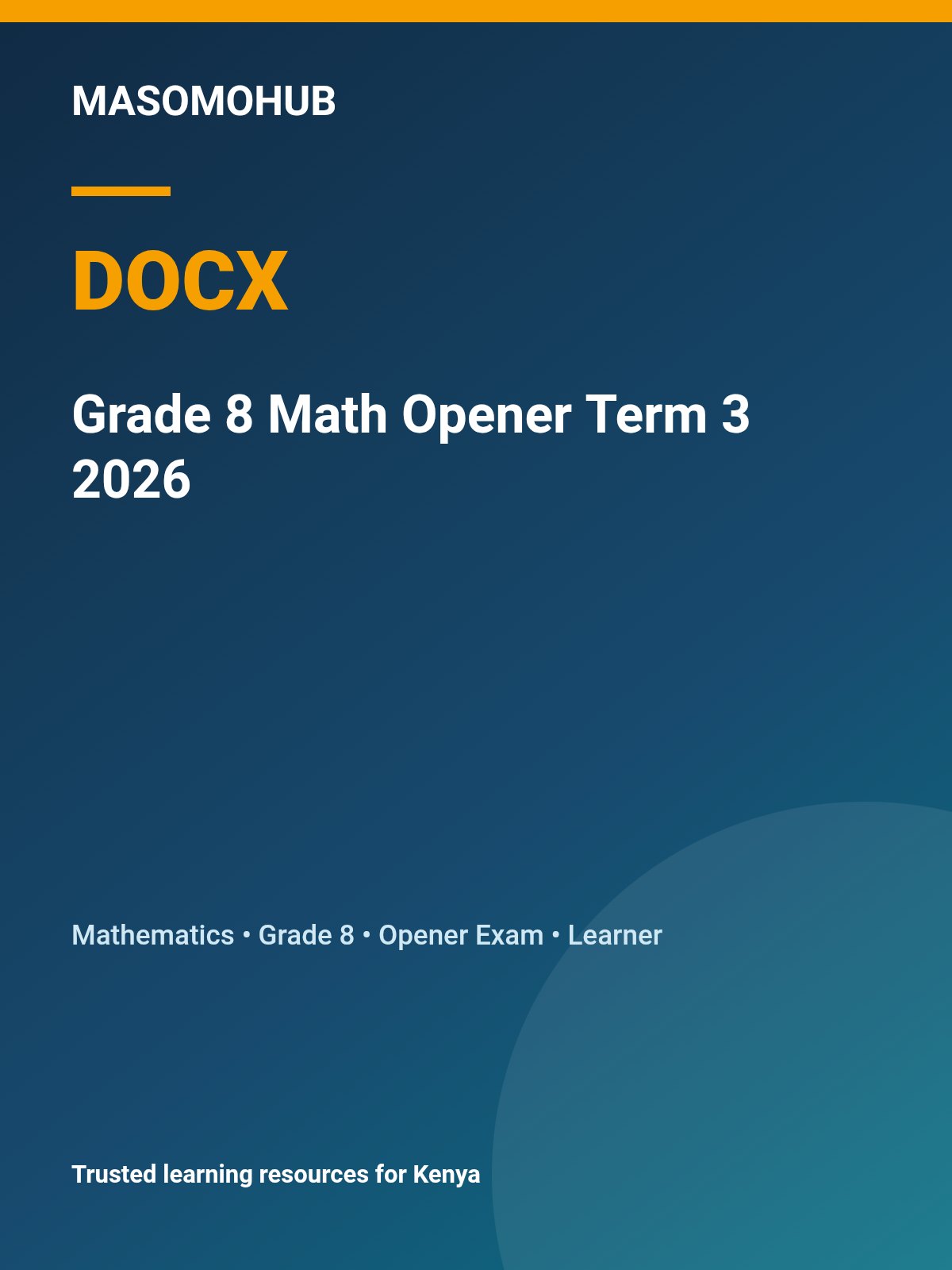 Thumbnail preview of Grade 8 Math Opener Term 3 2026