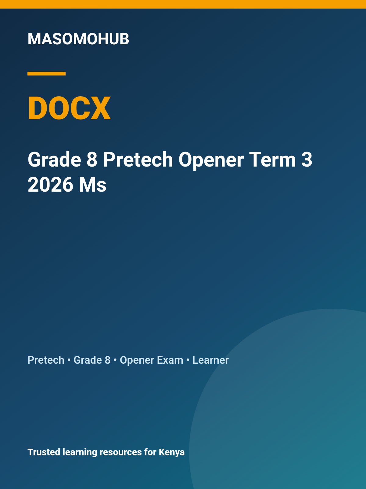 Thumbnail preview of Grade 8 Pretech Opener Term 3 2026 Ms
