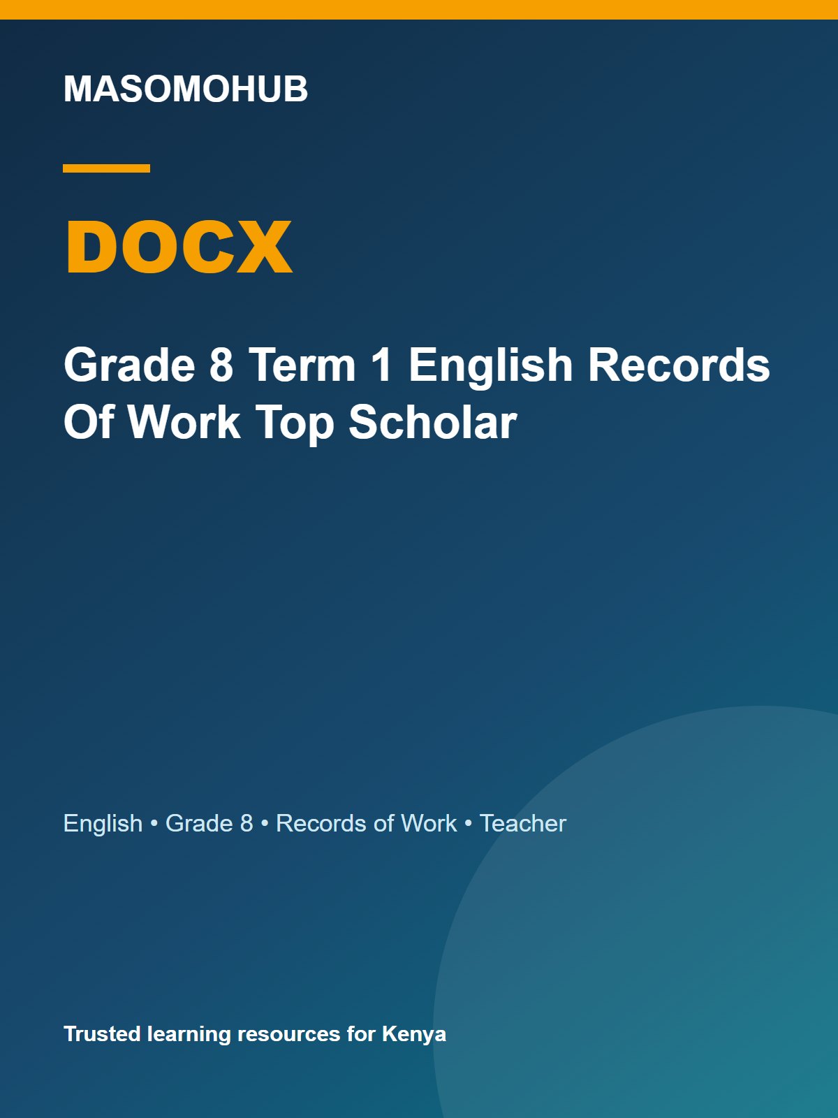 Thumbnail preview of Grade 8 Term 1 English Records Of Work Top Scholar