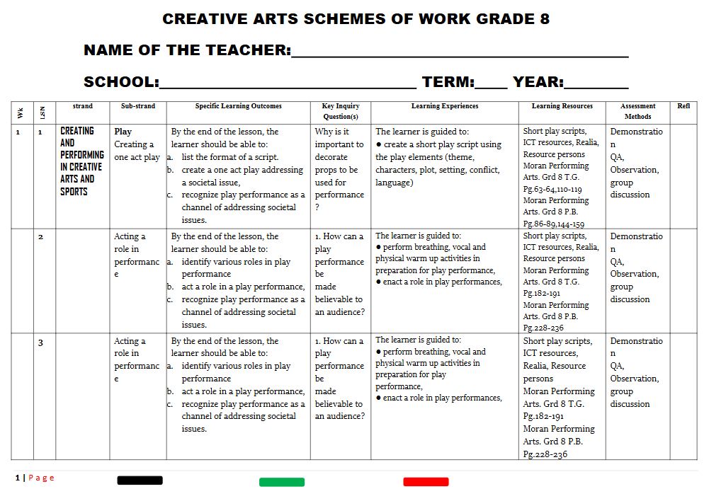 Thumbnail preview of Grade 8 Term 3 Creative Schemes