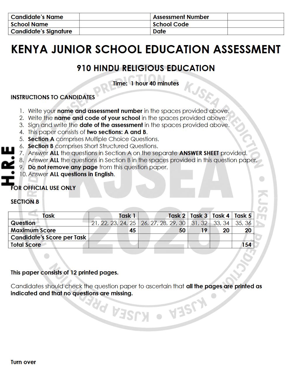 Thumbnail preview of Grade 9 2026 KJSEA Prediction Hre