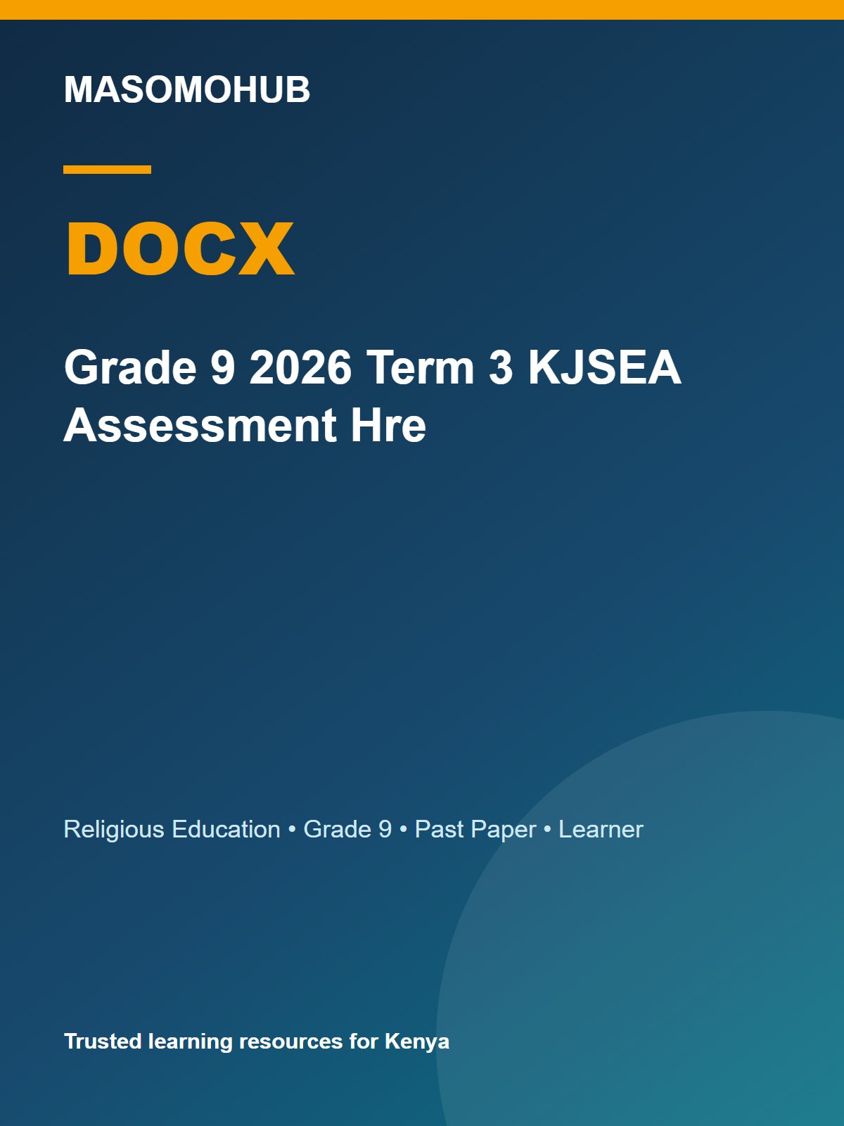 Thumbnail preview of Grade 9 2026 Term 3 KJSEA Assessment Hre