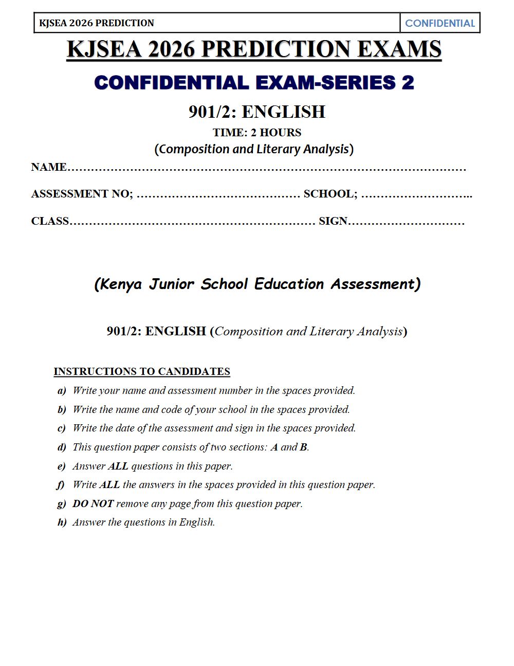 Thumbnail preview of Grade 9 English Paper 2 KJSEA Prediction 2026_11