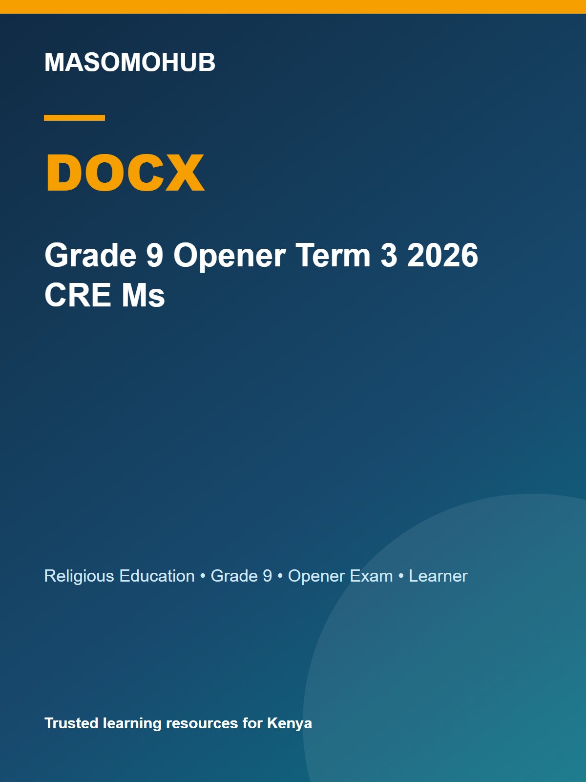 Thumbnail preview of Grade 9 Opener Term 3 2026 CRE Ms