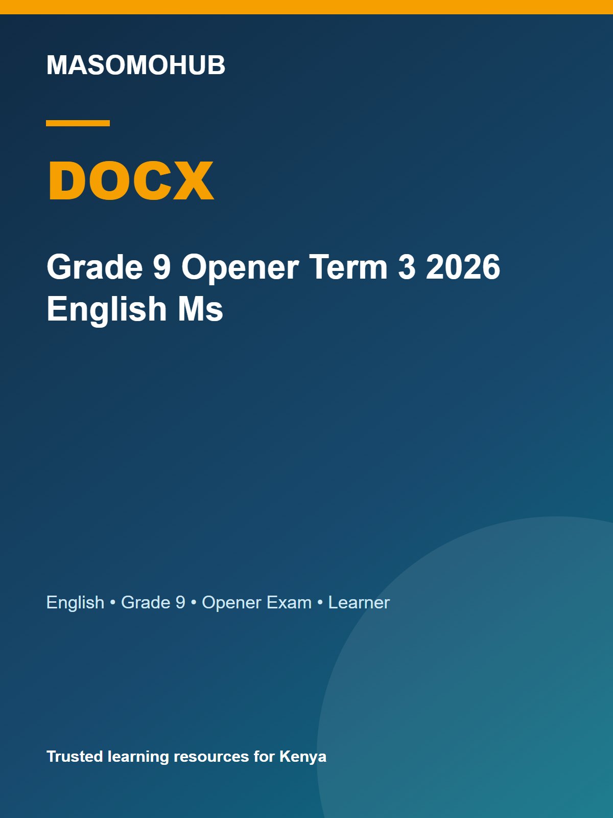 Thumbnail preview of Grade 9 Opener Term 3 2026 English Ms