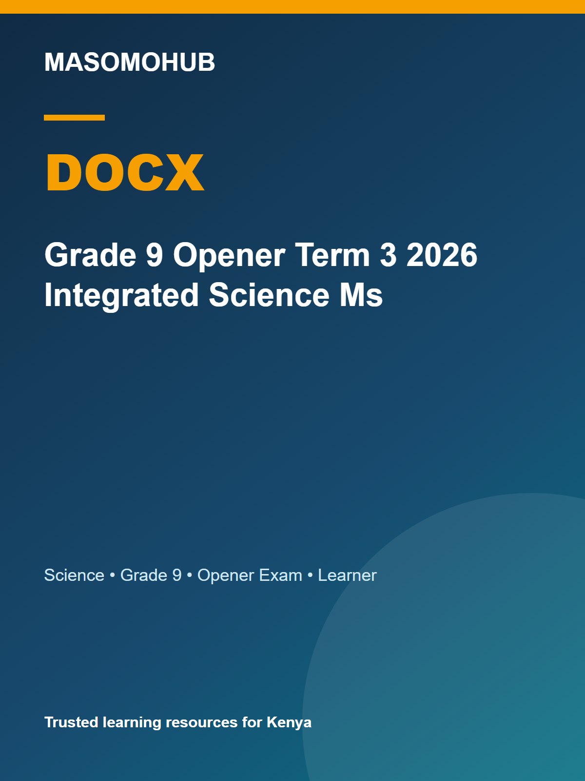 Thumbnail preview of Grade 9 Opener Term 3 2026 Integrated Science Ms