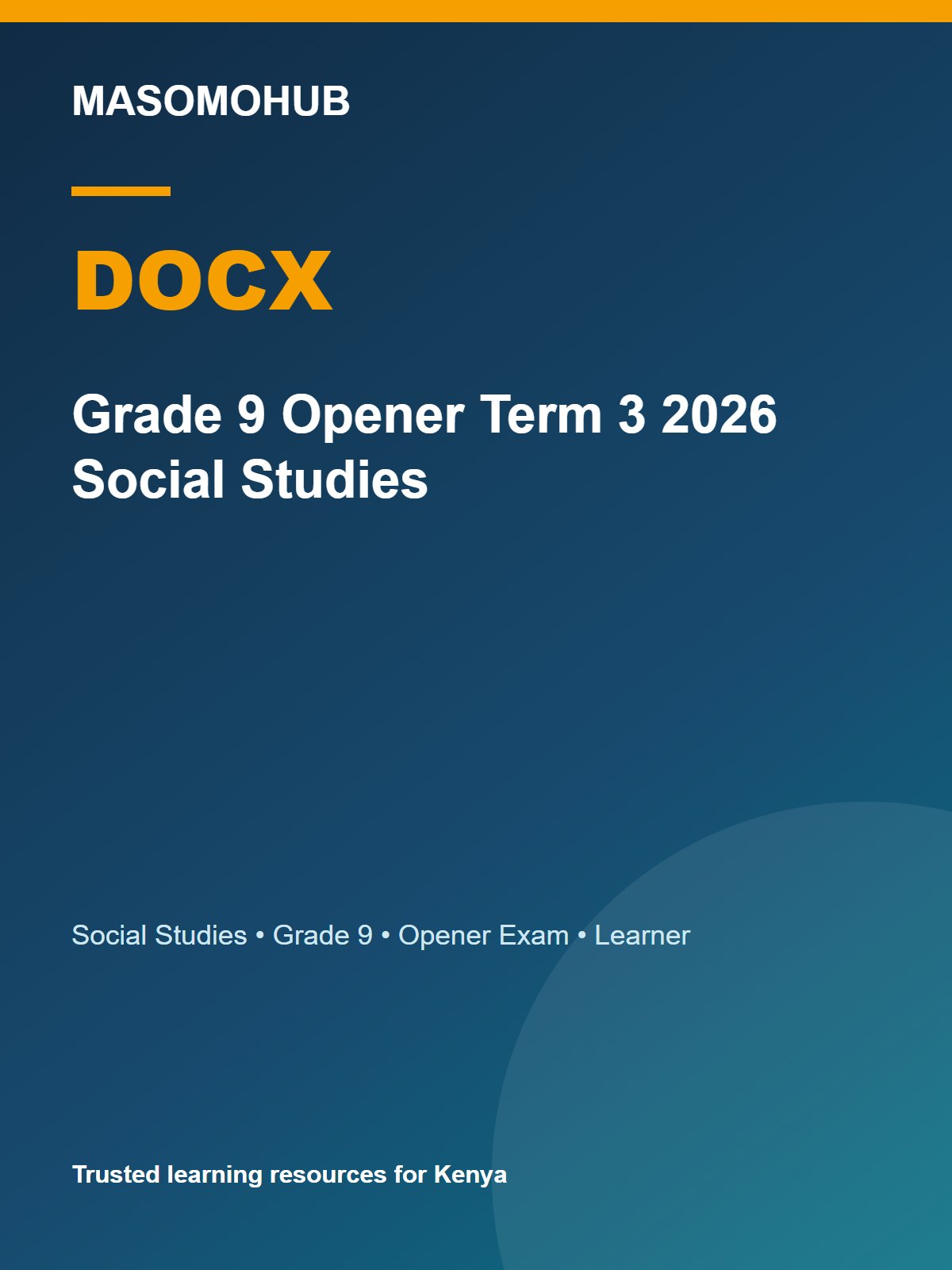 Thumbnail preview of Grade 9 Opener Term 3 2026 Social Studies