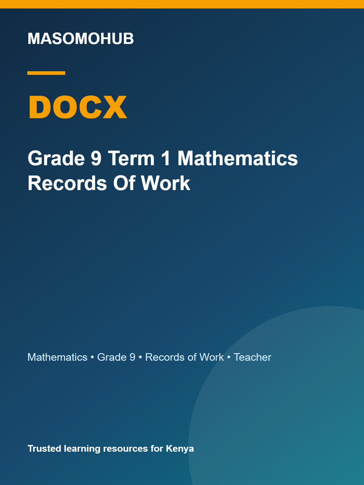 Thumbnail preview of Grade 9 Term 1 Mathematics Records Of Work