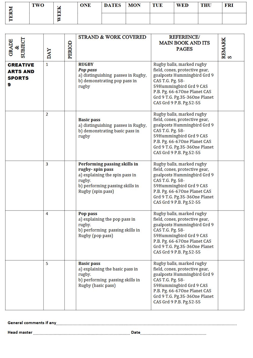 Thumbnail preview of Grade 9 Term 2 Cas Records Of Work