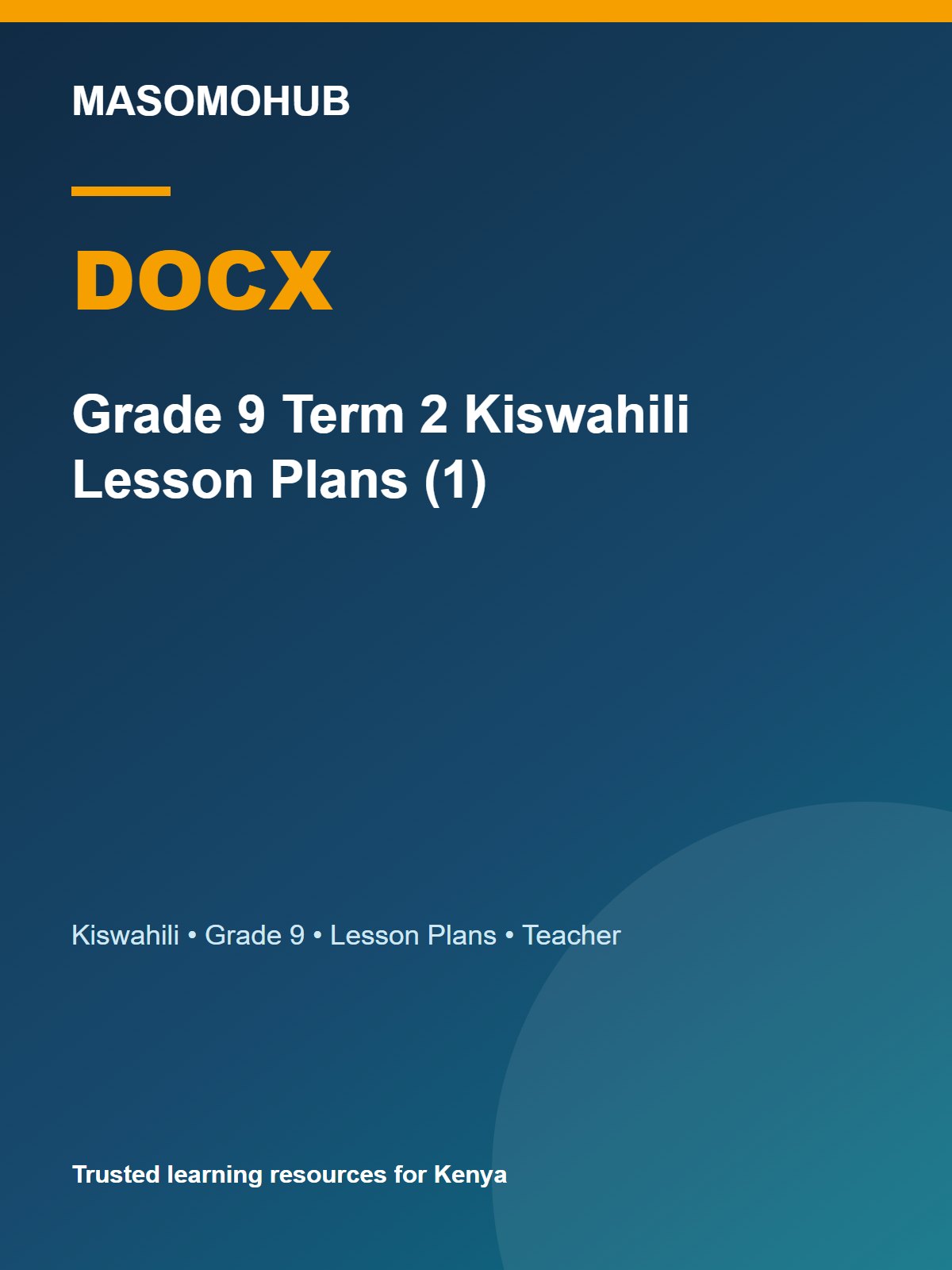 Thumbnail preview of Grade 9 Term 2 Kiswahili Lesson Plans (1)