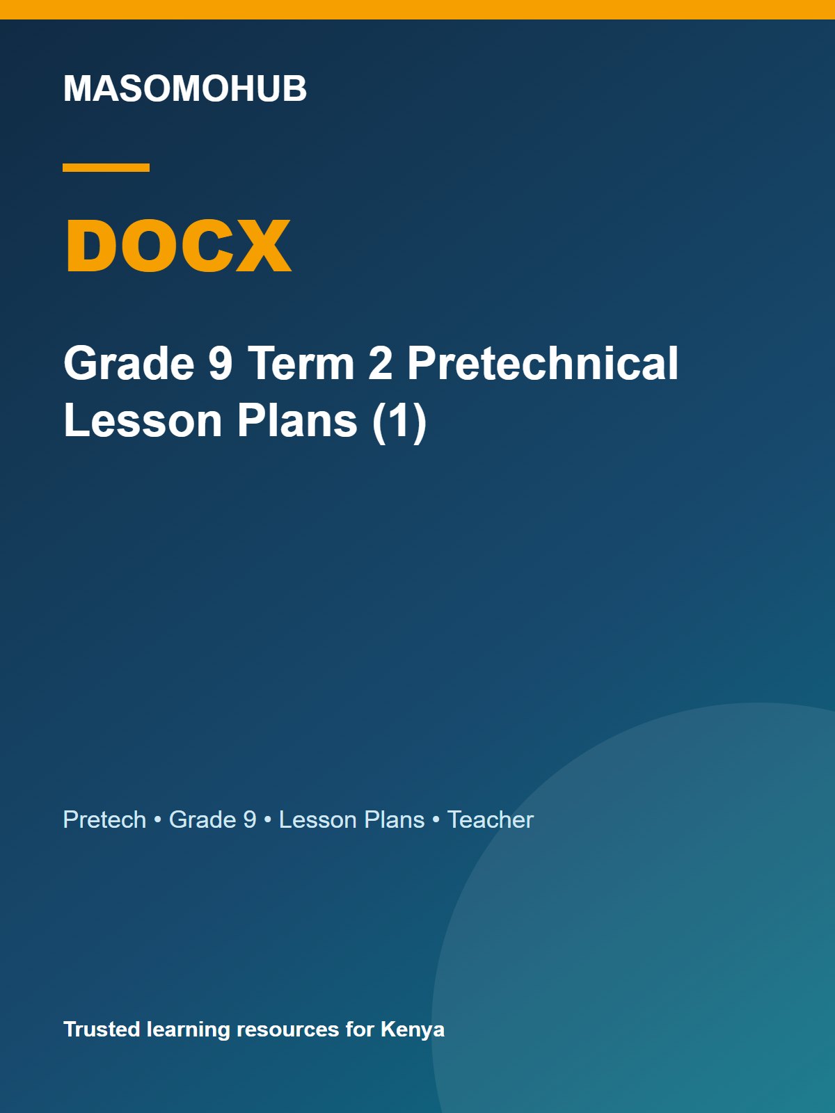 Thumbnail preview of Grade 9 Term 2 Pretechnical Lesson Plans (1)