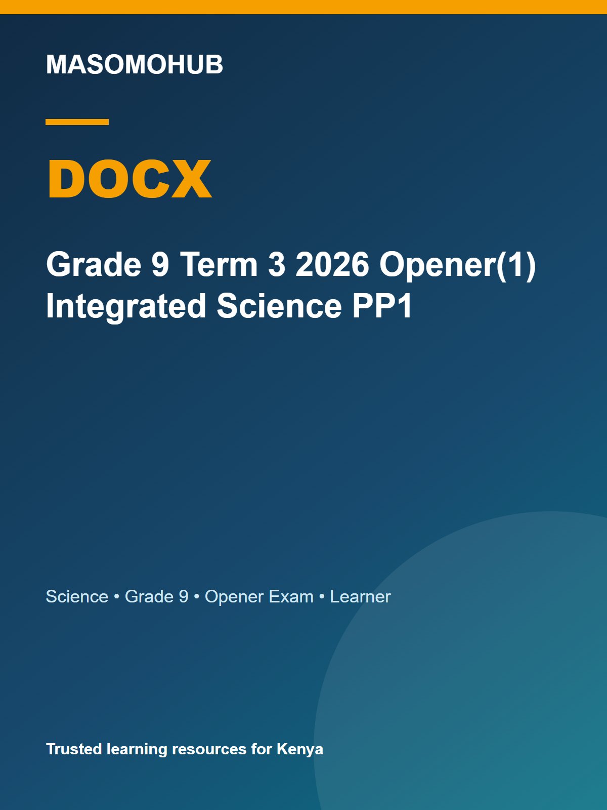 Thumbnail preview of Grade 9 Term 3 2026 Opener(1) Integrated Science PP1