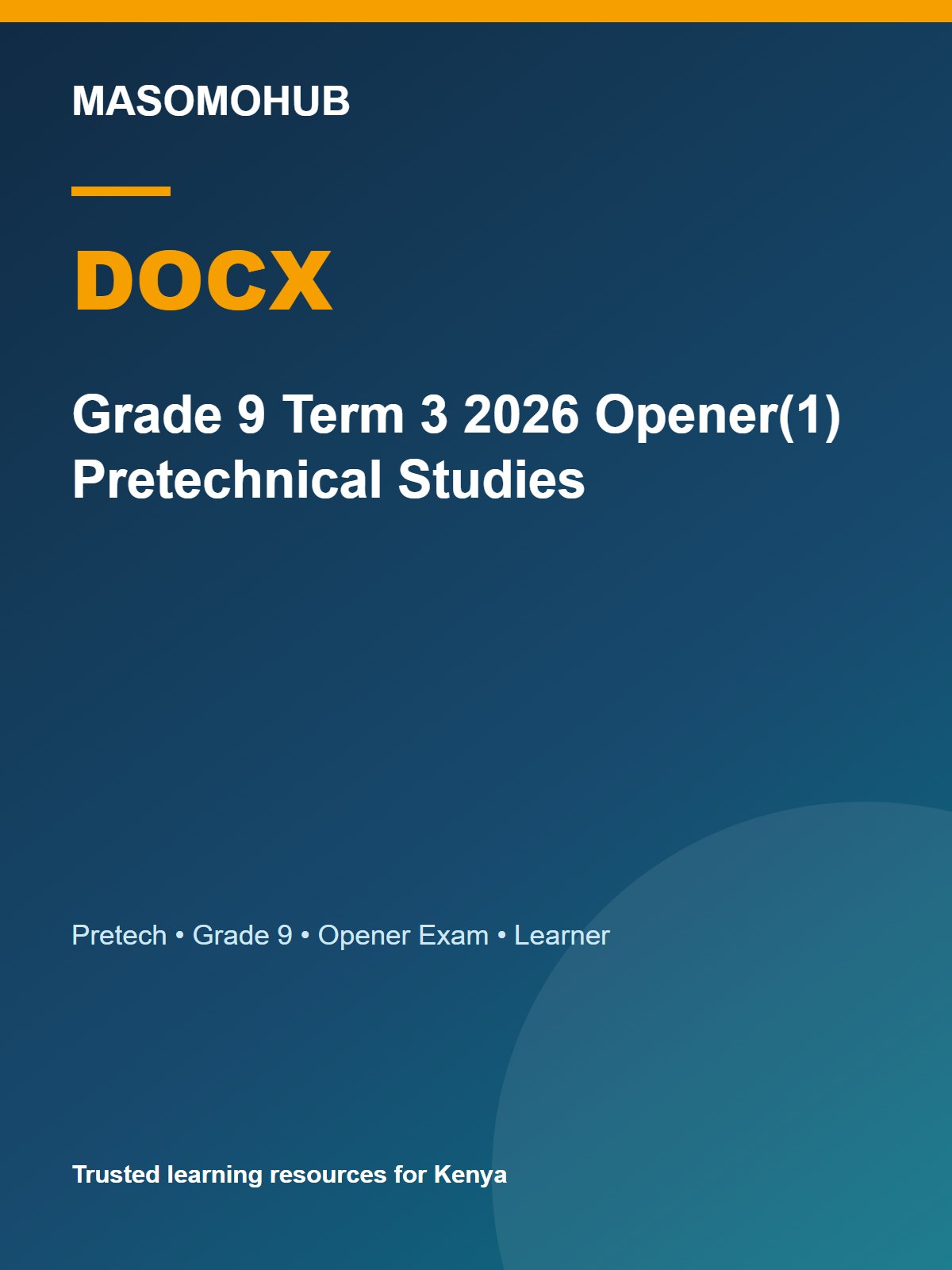 Thumbnail preview of Grade 9 Term 3 2026 Opener(1) Pretechnical Studies