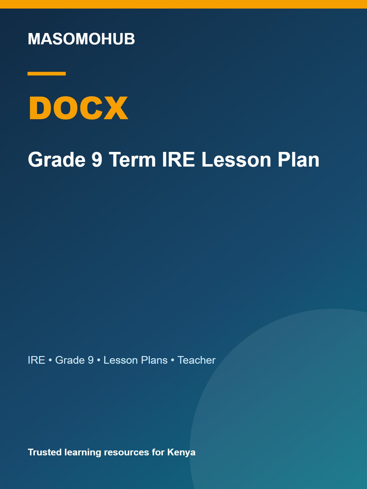 Thumbnail preview of Grade 9 Term IRE Lesson Plan
